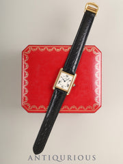 カルティエ マストタンク MM W1013654 / 2415 クォーツ Cal.057 SV925 革 純正Dバックル（GP） ホワイト飛びローマン文字盤（SWISS MADE表記）箱 オーバーホール済み