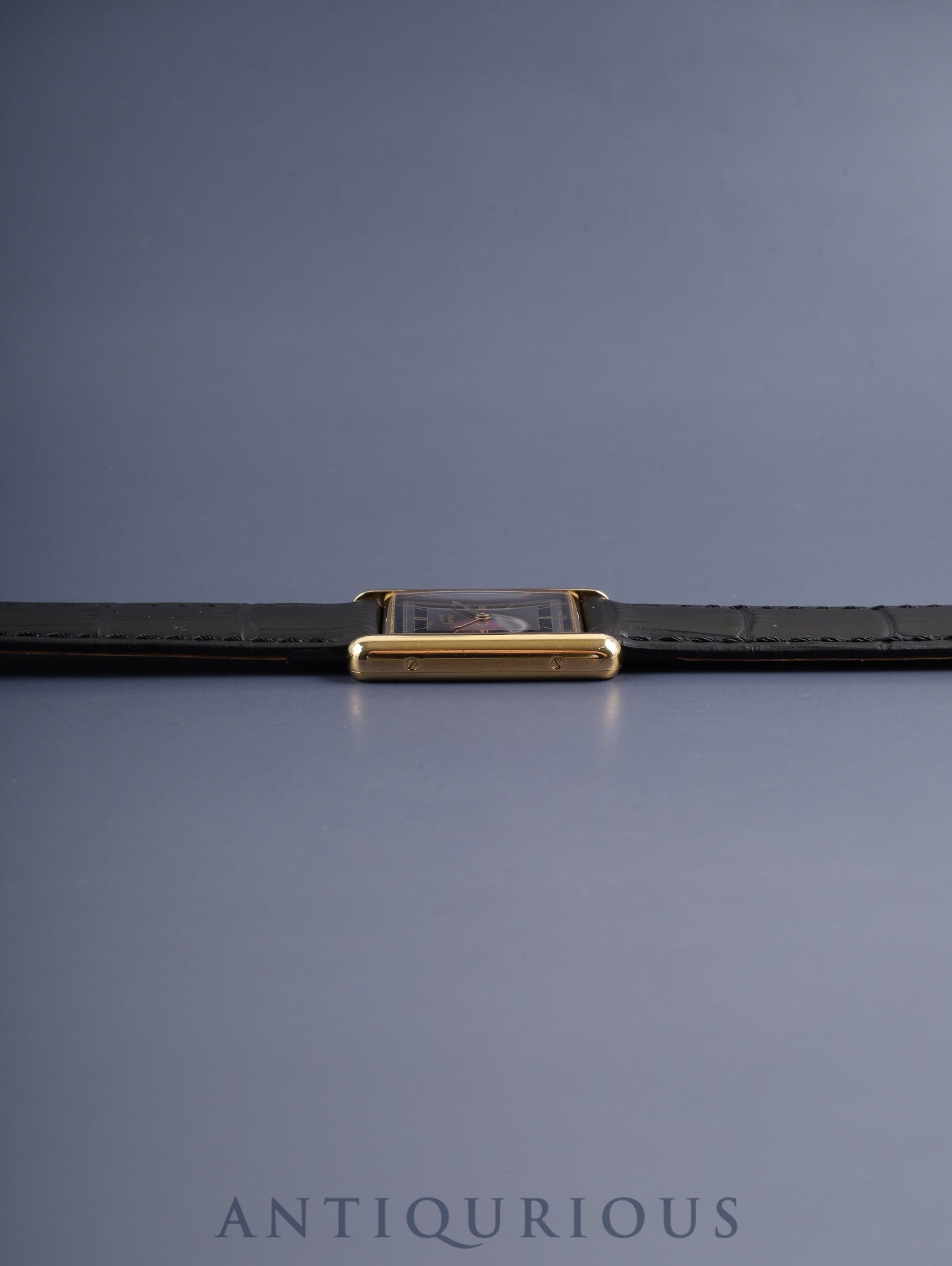 カルティエ マストタンク LM 6 81006 クォーツ Cal.81 SV925 革 純正ピンバックル（GP）グレー飛びローマン文字盤（SWISS表記） カルティエ修理明細（2013年） オーバーホール済み