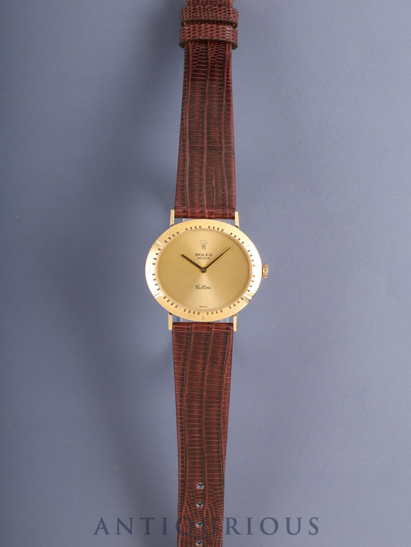 ロレックス チェリーニ 4083 手巻き Cal.1601 750YG 革 純正ピンバックル（GP）シャンパン文字盤 E番台（1990年～1991年）オーバーホール済み