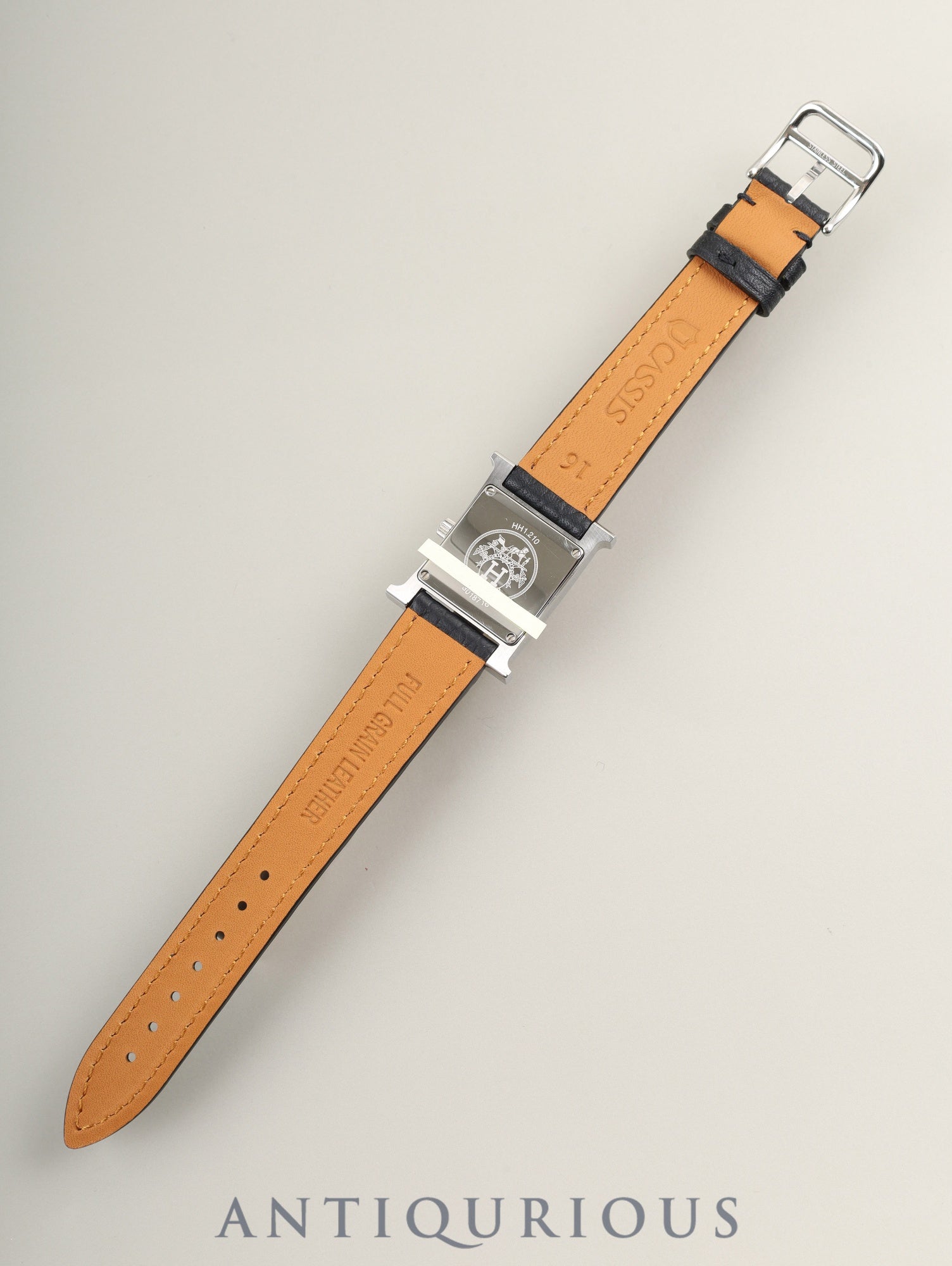 エルメス Hウォッチ HH1.210 クォーツ SS 革 純正尾錠（SS） ホワイト文字盤 純正革ベルト（□P刻印：2012年） オーバーホール済み