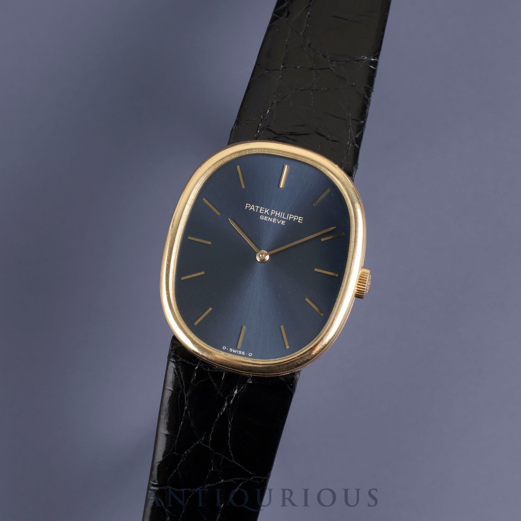 Patek Philippe Golden Ellipse 3848 Manual winding Cal.215 750 Leather Genuine buckle (750) Blue dial Overhauled