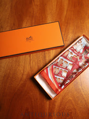 エルメス スカーフ カレ45 MONSIEUR PARFUM ルージュブリック SILK100% 箱 紙タグ