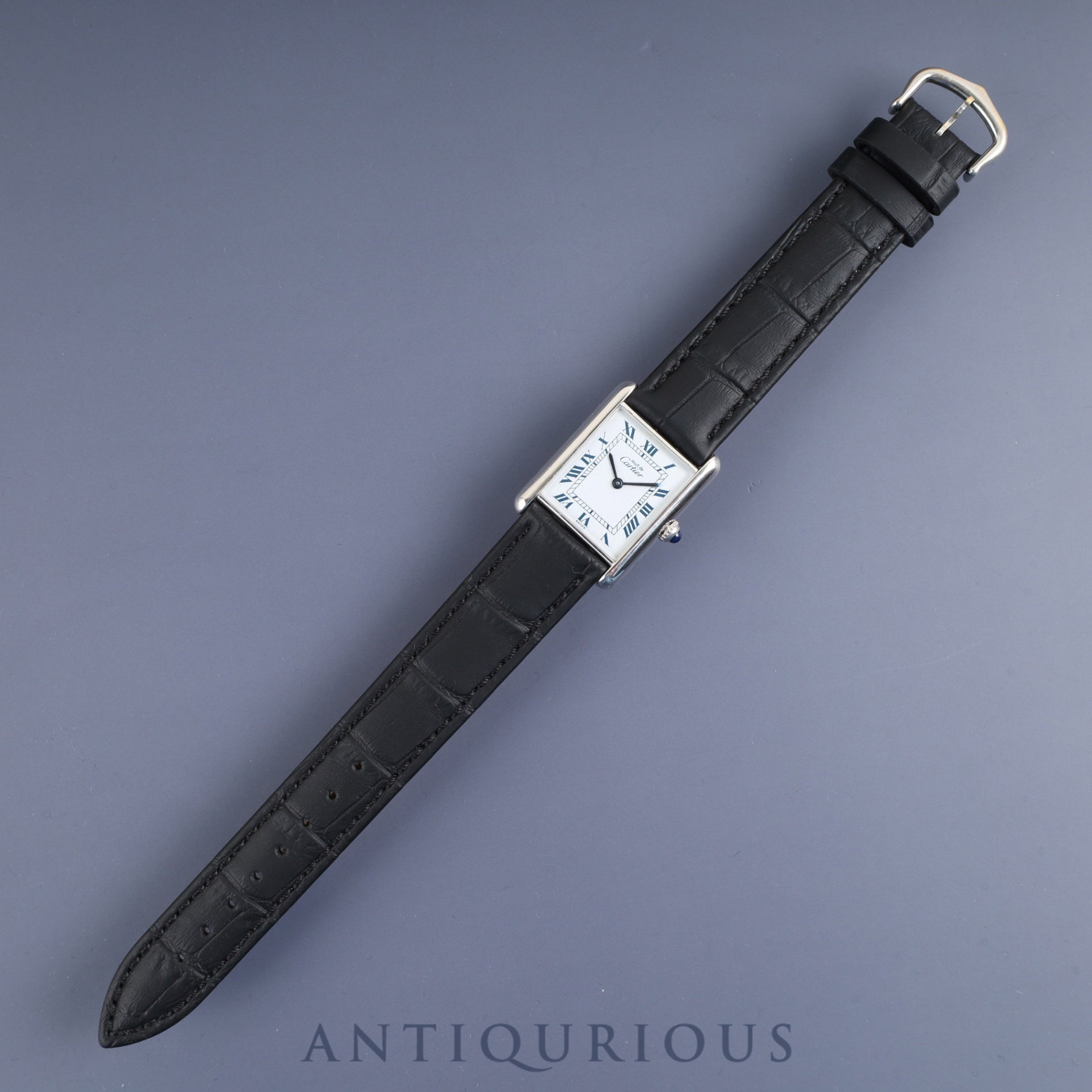 カルティエ マストタンク LM 681006 クォーツ Cal.81 SV925 革 純正尾錠（SS） ホワイトローマン文字盤 1982年頃～1995年頃 オーバーホール済み 新品仕上げ済み