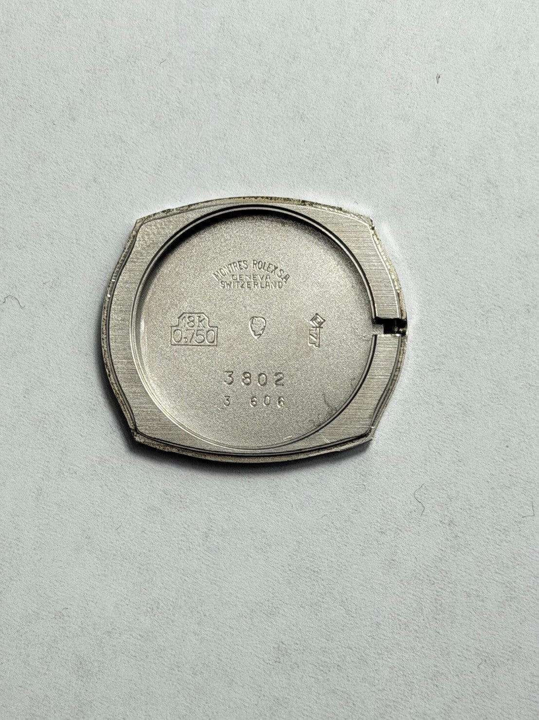 ロレックス チェリーニ 3802 手巻き Cal.1600 750WG 革 純正ピンバックル（SS）グレー文字盤 30番台（1970年）オーバーホール済み