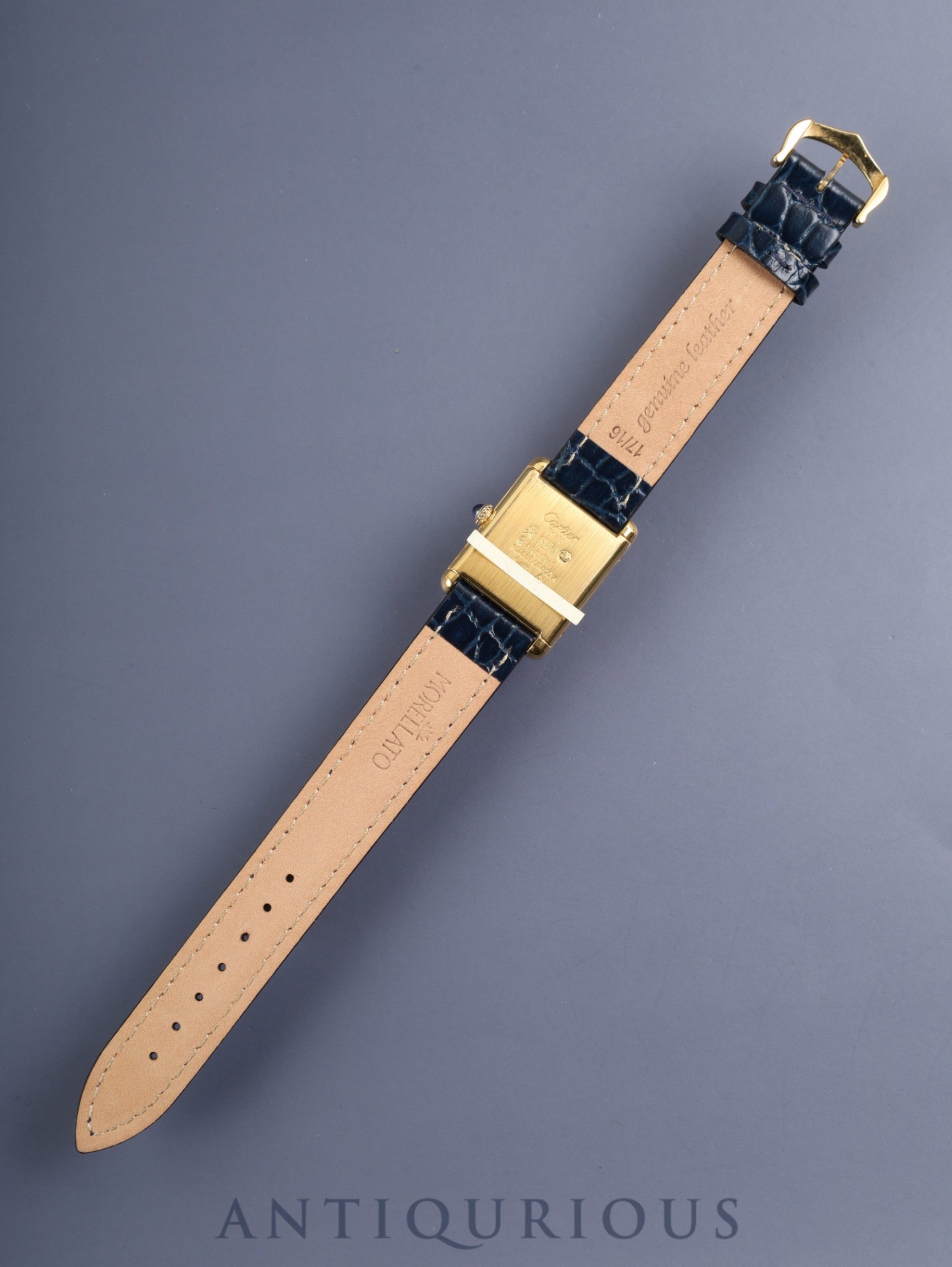 カルティエ マストタンク LM 手巻き Cal.78-1 SV925 革 純正ピンバックル（GP）ラピスラズリ文字盤（SWISS表記 ）オーバーホール済み 新品仕上げ済み