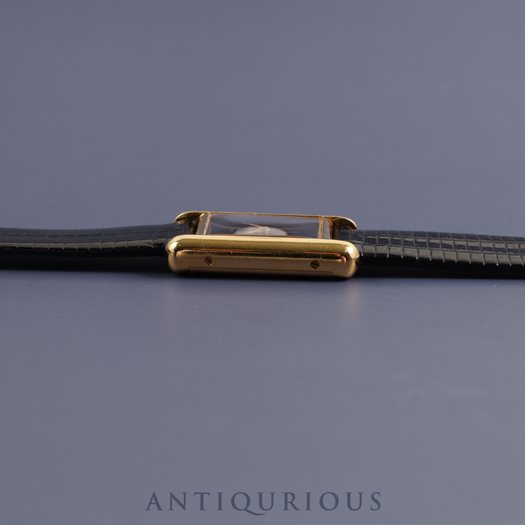 Cartier Must Tank SM Manual winding Cal.78-1 925 Leather Genuine buckle (GP) Black onyx dial Overhauled