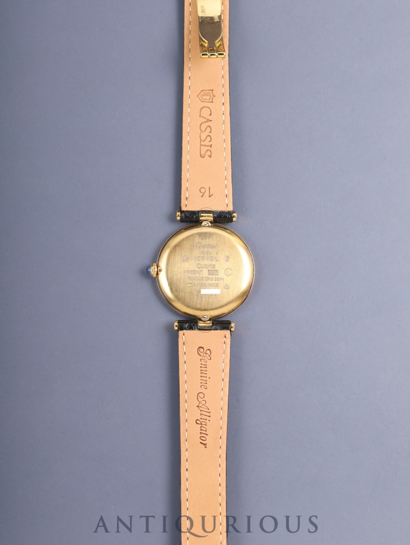 Cartier Must Vendome VLC LM W1005454 / 590003 Quartz Cal.90 SV925 Leather Genuine Deployant Buckle (GP) Opaline Dial (SWISS) Overhauled