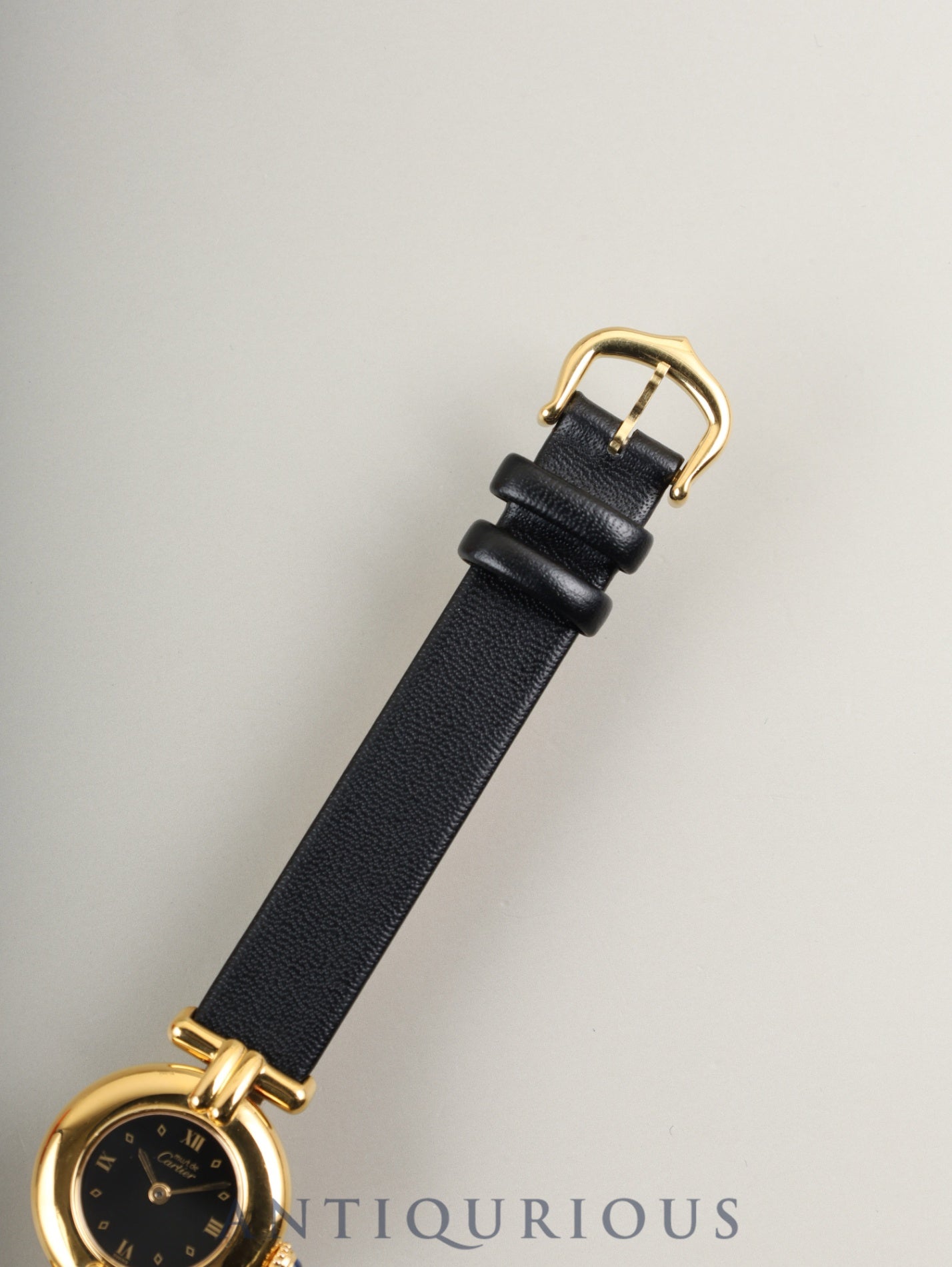 カルティエ マストコリゼ W100753 / 590002 クォーツ Cal.690 SV925 革 純正尾錠（GP）ブラック飛びローマン文字盤 オーバーホール済み