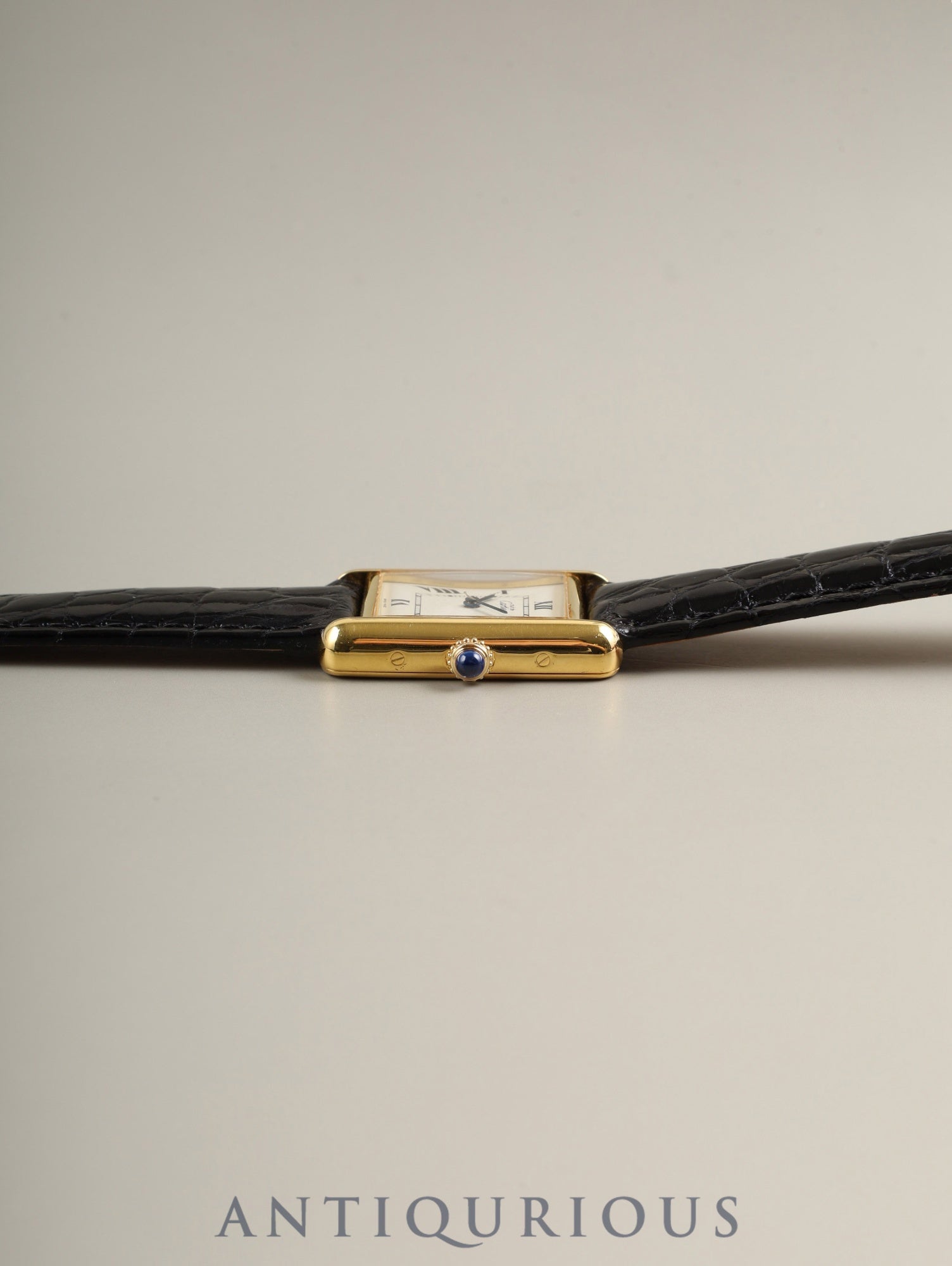 カルティエ マストタンク MM 2415 クォーツ Cal.057 SV925 革 純正Dバックル （GP）ホワイト飛びローマン文字盤（SWISS MADE表記） 箱 オーバーホール済み 新品仕上げ済み