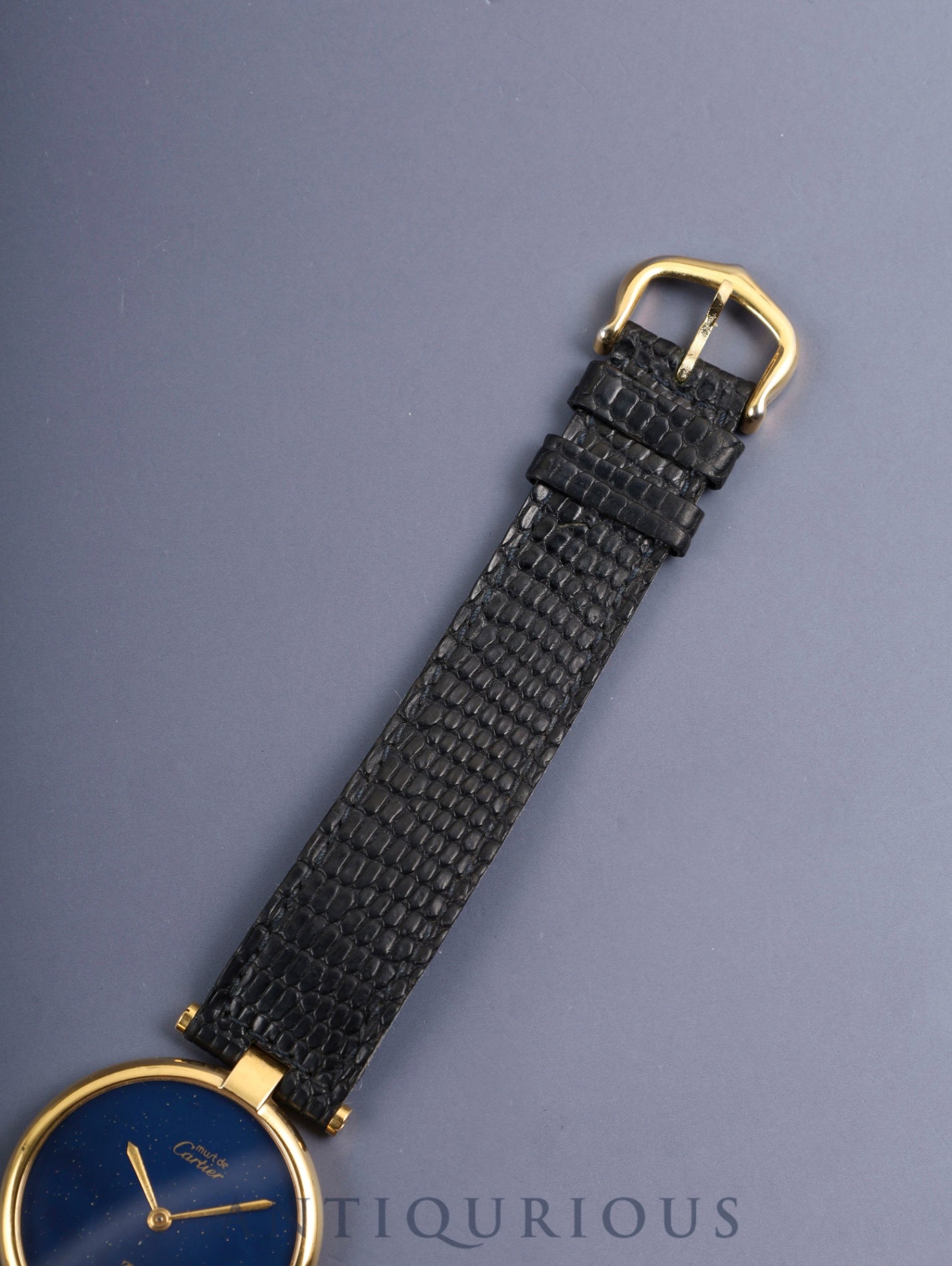 Cartier Must Vendome VLC LM 17 Quartz Cal.81 SV925 Leather Original Pin Buckle (GP) Lapis Lazuli Dial (SWISS) Overhauled