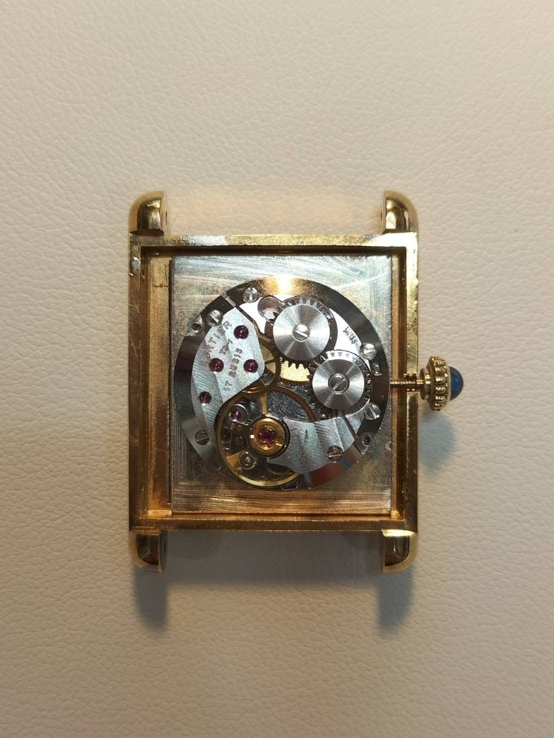 カルティエ マストタンク LM 手巻き Cal.78-1 SV925 革 純正ピンバックル（GP）マホガニー文字盤（SWISS表記）箱 オーバーホール済み