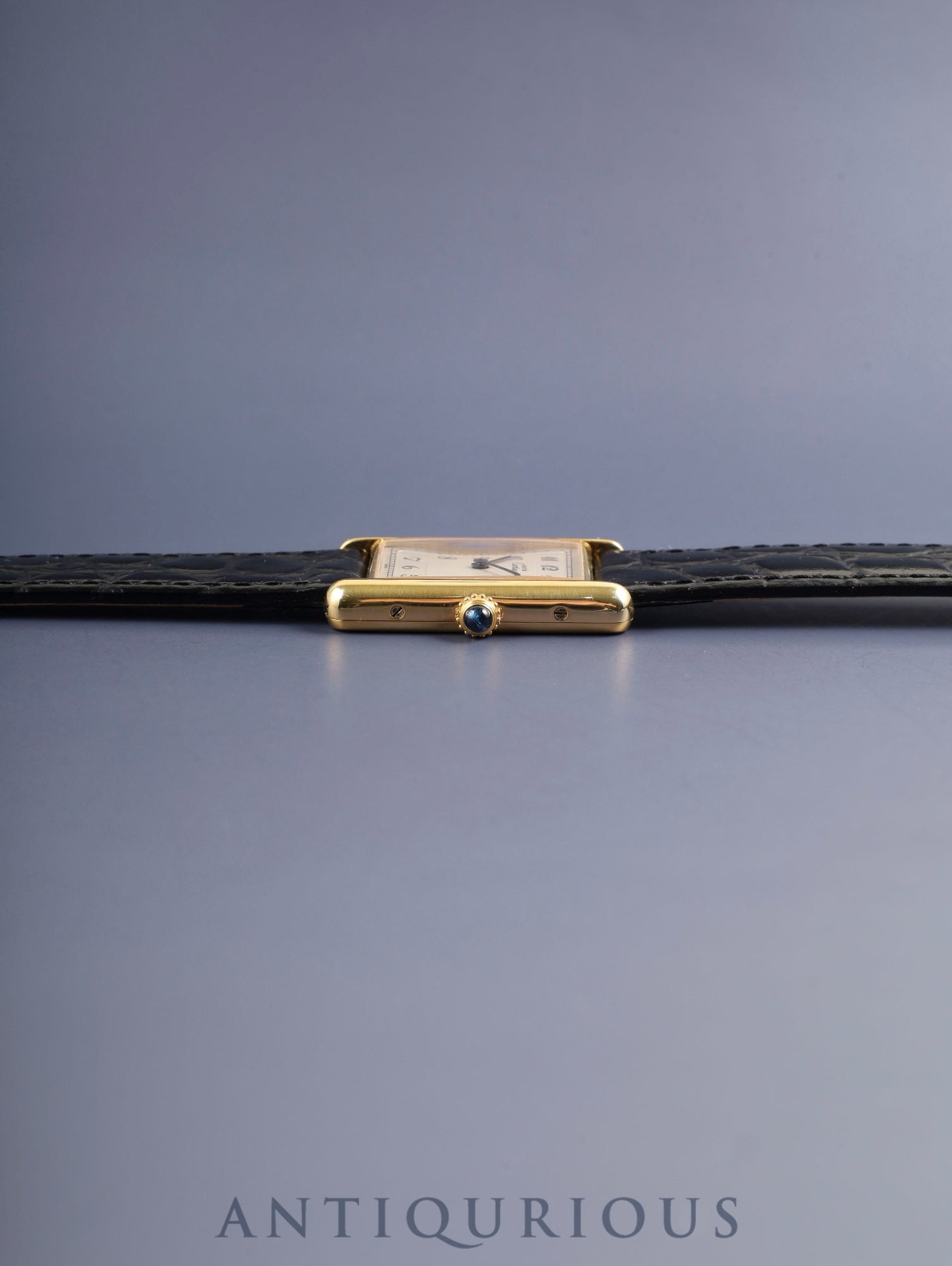 Cartier Must Tank LM 590005 Quartz Caliber 90 SV925 Leather Strap with Genuine GP Buckle Arabic Dial Circa 1982-1995 Overhauled and Finished to Like New