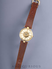 Cartier Must Vendôme VLC LM W1001054 / 17 Quartz SV925 Leather Watch with Genuine GP Buckle Cloisonné Dial Completely Serviced at a Cartier Boutique