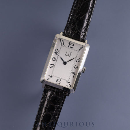 Dunhill Centenary, manual winding, stainless steel, leather, silver dial, overhauled