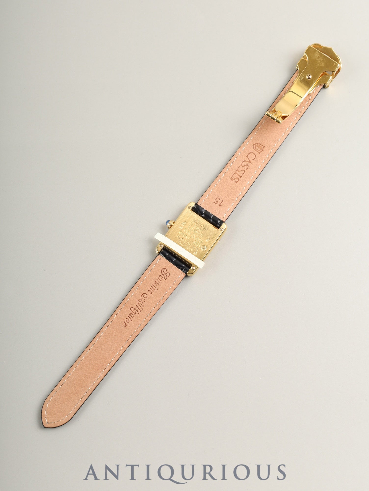 カルティエ マストタンク SM 5057001 クォーツ Cal.057 SV925 革 純正Dバックル（GP） オパラン文字盤（SWISS表記）オーバーホール済み 新品仕上げ済み