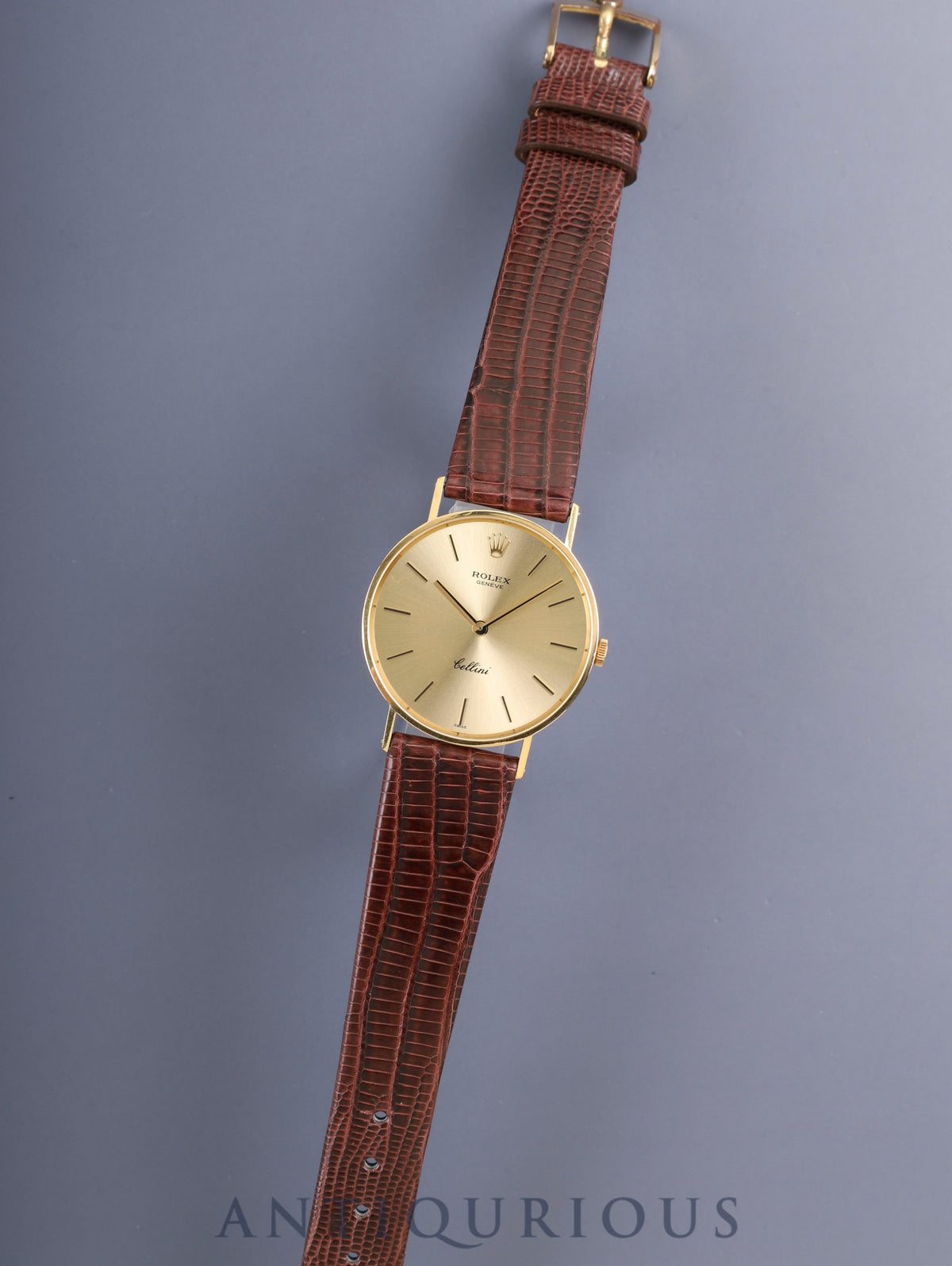 Rolex Cellini 3833 Manual Winding Cal.1600 750YG Leather Strap, Genuine Pin Buckle (GP), Champagne Dial, 31mm, 41-series (1974), with genuine leather strap, overhauled.
