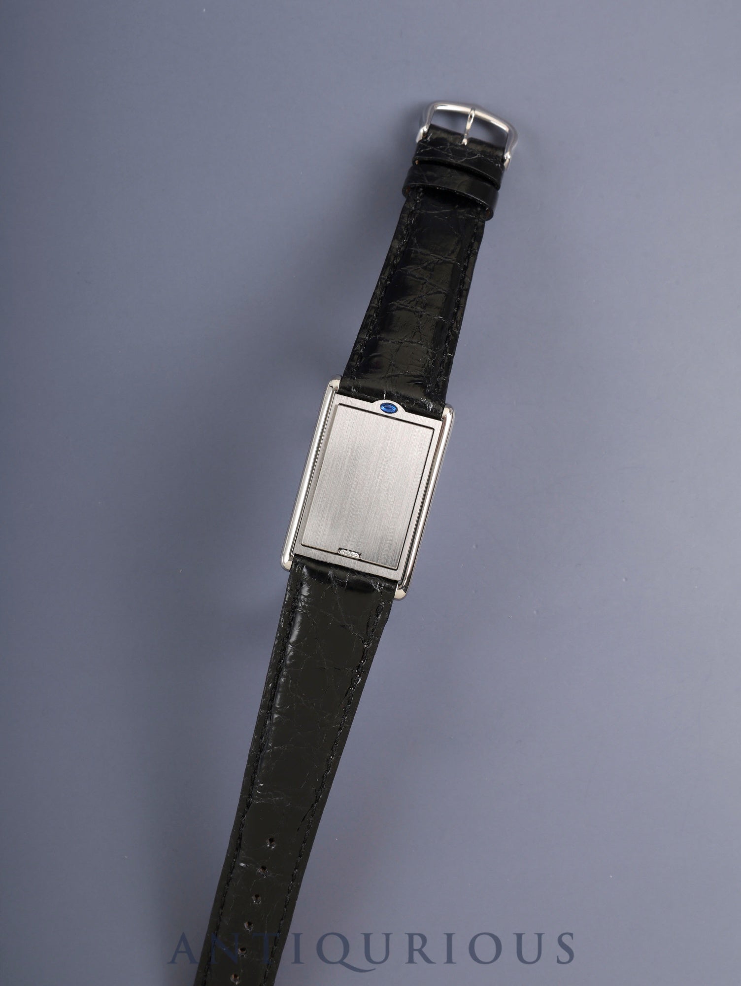 カルティエ タンク バスキュラント LM W1011358 / 2390 手巻き Cal.061 SS 革 純正ピンバックル（SS） ホワイトローマン文字盤 箱 保証書 オーバーホール済み