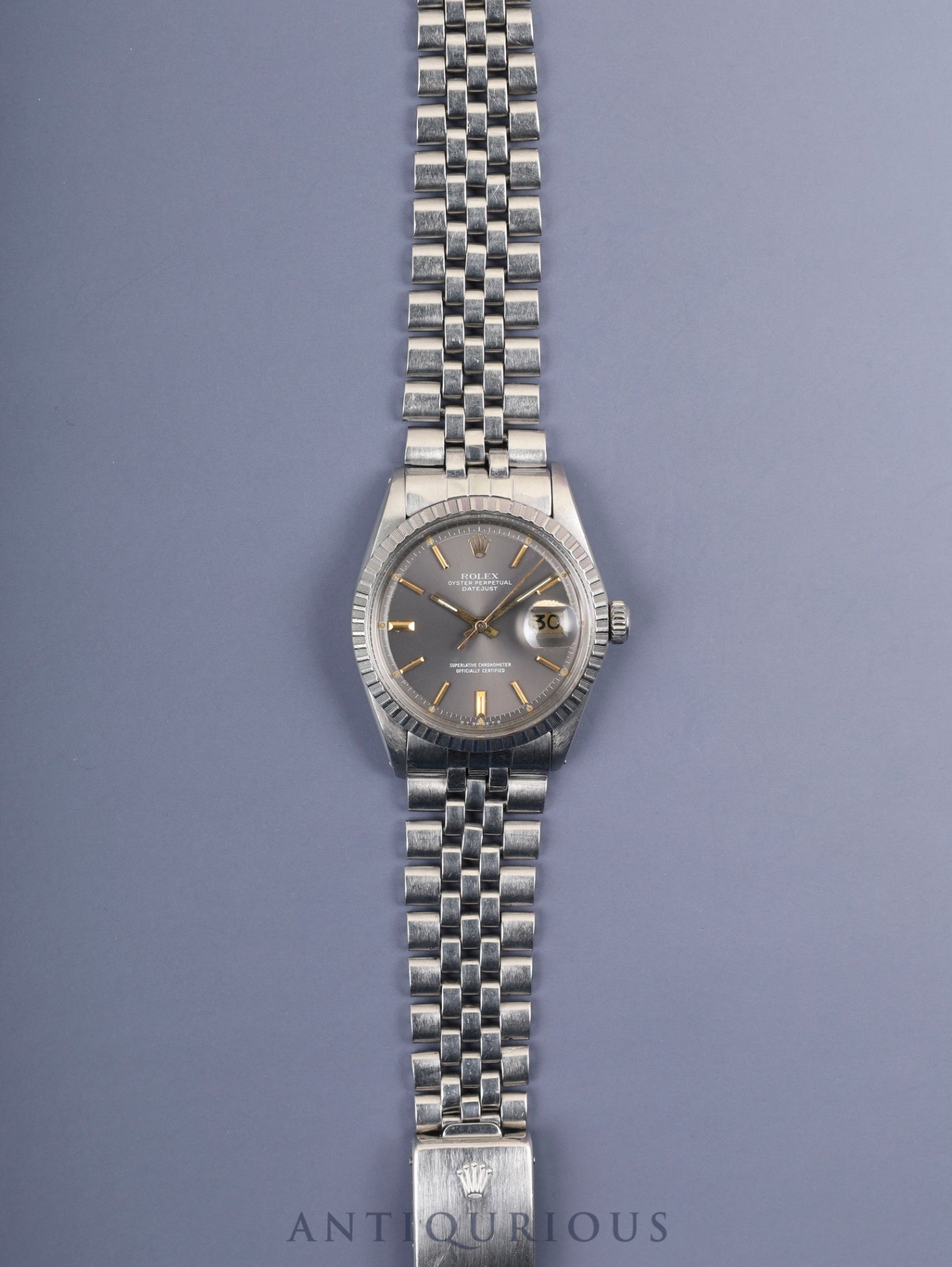 ロレックス デイトジャスト 1603 自動巻き Cal.1570 SS SS シグマダイヤル グレー文字盤 36mm 36番（1972年）オーバーホール済み