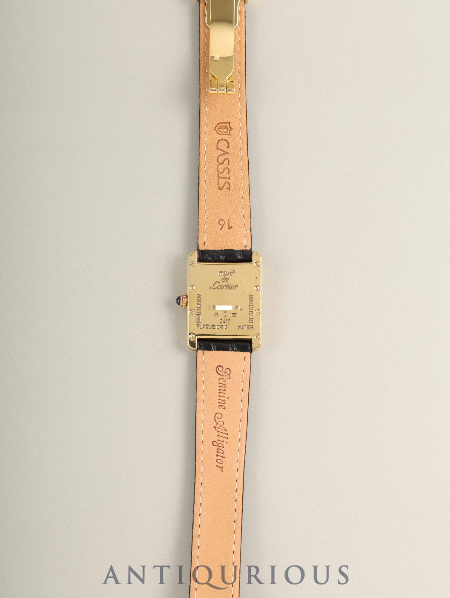 Cartier Must Tank MM W1017354 / 2415 Quartz Cal.057 SV925 Leather Genuine D-buckle (GP) Ivory Roman SWISS MADE Overhauled