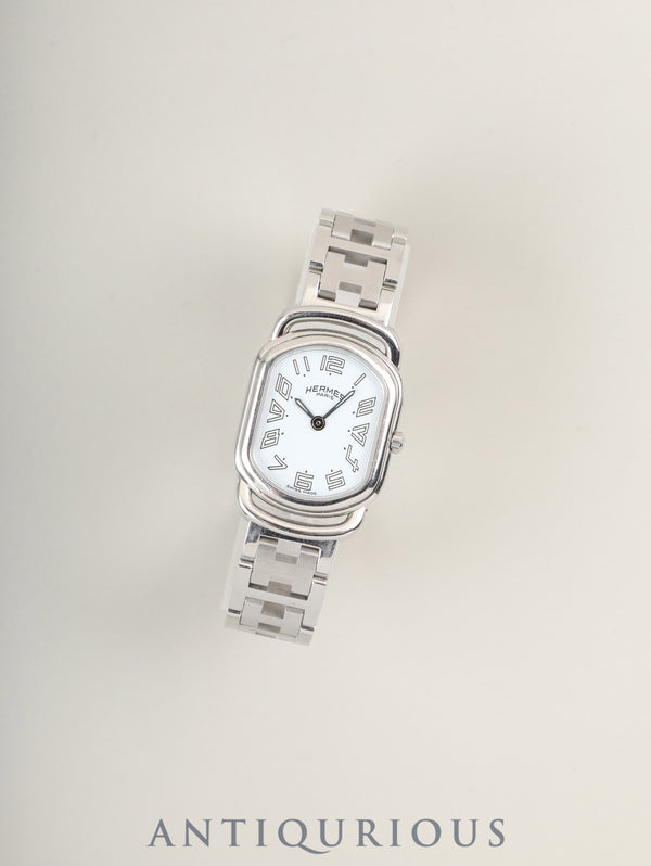 エルメス ラリー RA1.210 クォーツ Cal.976.001 SS SS ホワイト文字盤 箱 オーバーホール済み