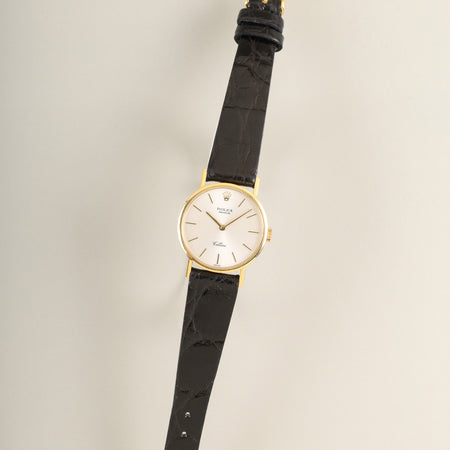 Rolex Cellini 5109 Manual Winding Cal.1601 750YG Leather Original Pin Buckle (750) Silver Dial R Series (1987-1988) Overhauled