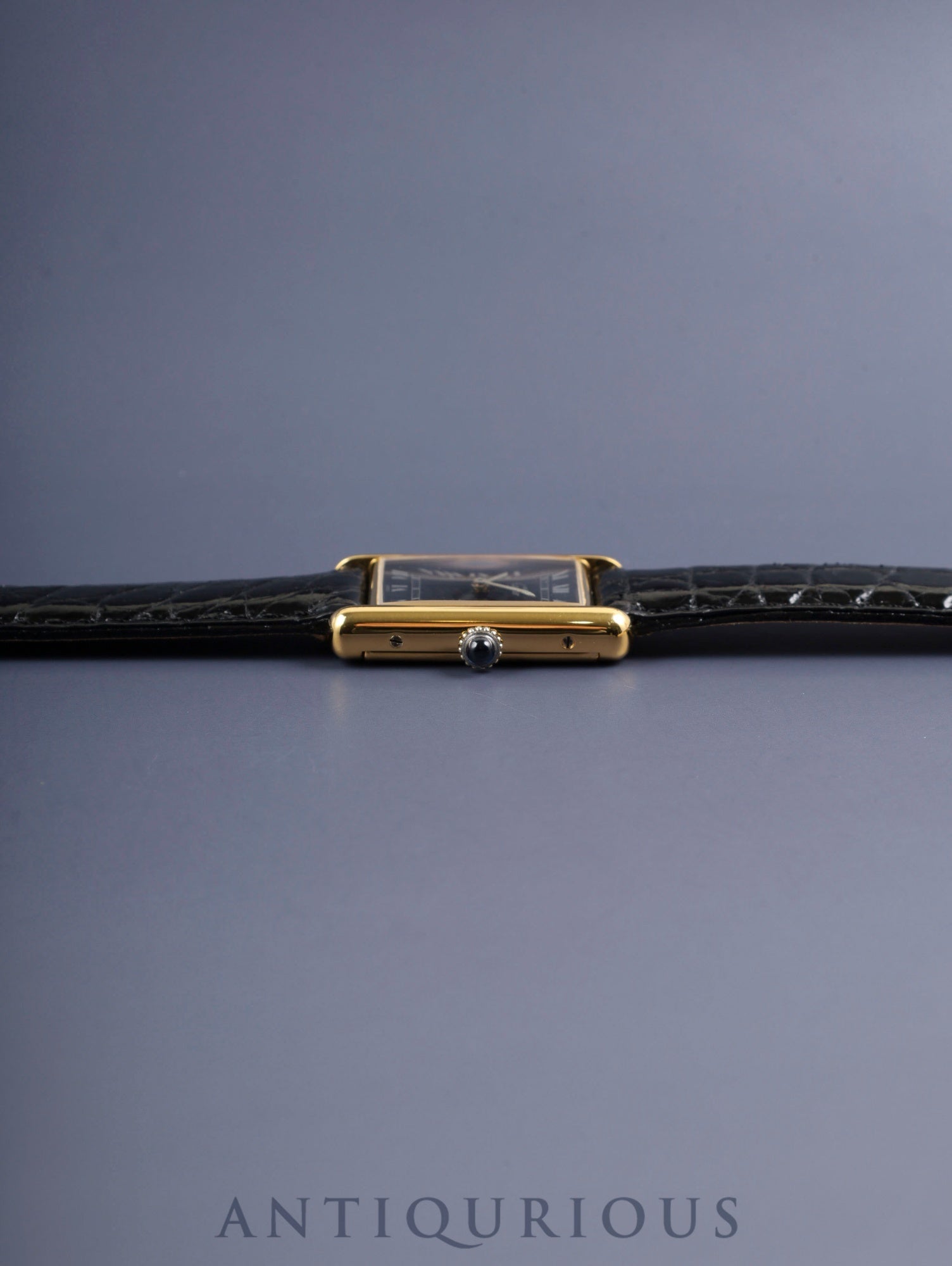 カルティエ マストタンク LM 手巻き Cal.- SV925 革 純正尾錠（GP）ブラックローマン文字盤 1976年頃～1981年頃 オーバーホール済み 新品仕上げ済み