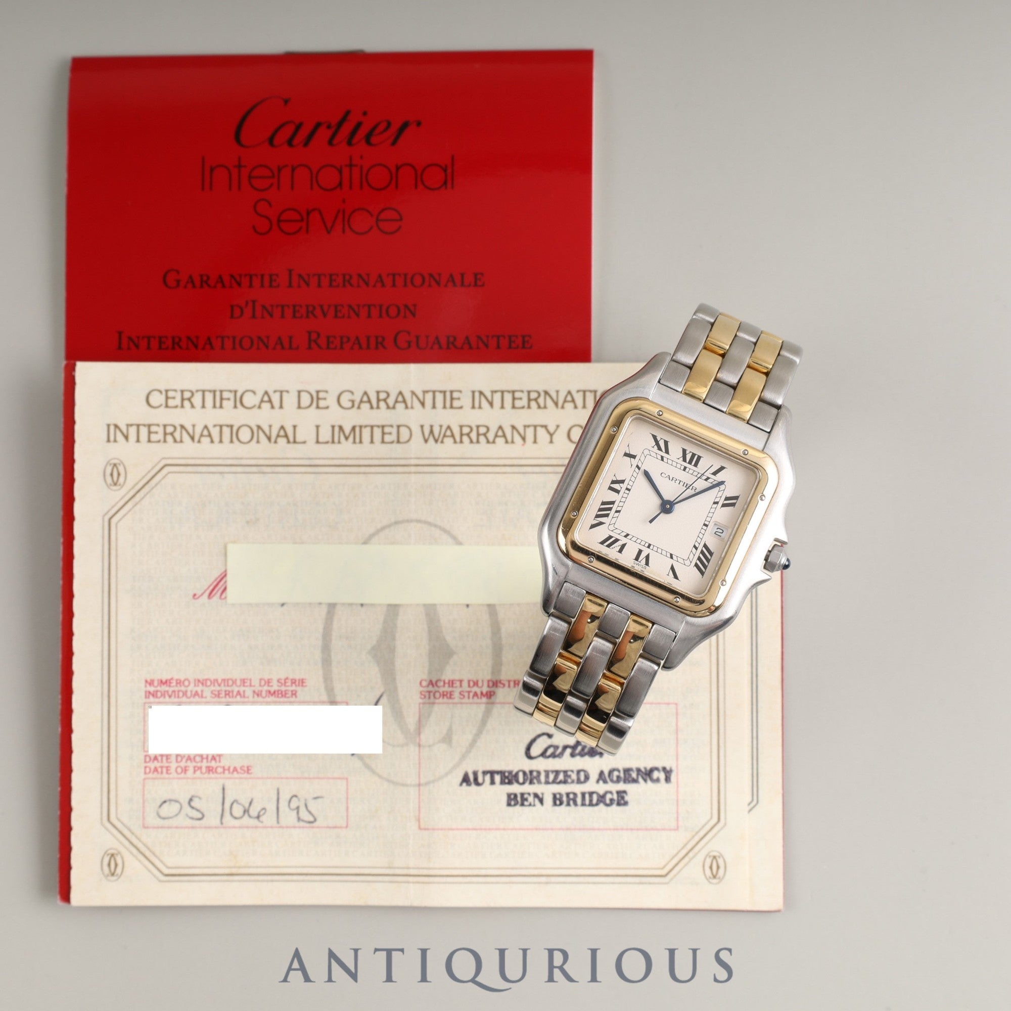 CARTIER カルティエ PANTHERE LM パンテール LM W25027B6 / 187957 クォーツ SS/YG SS/YG アイボリー文字盤 保証書（1995年）