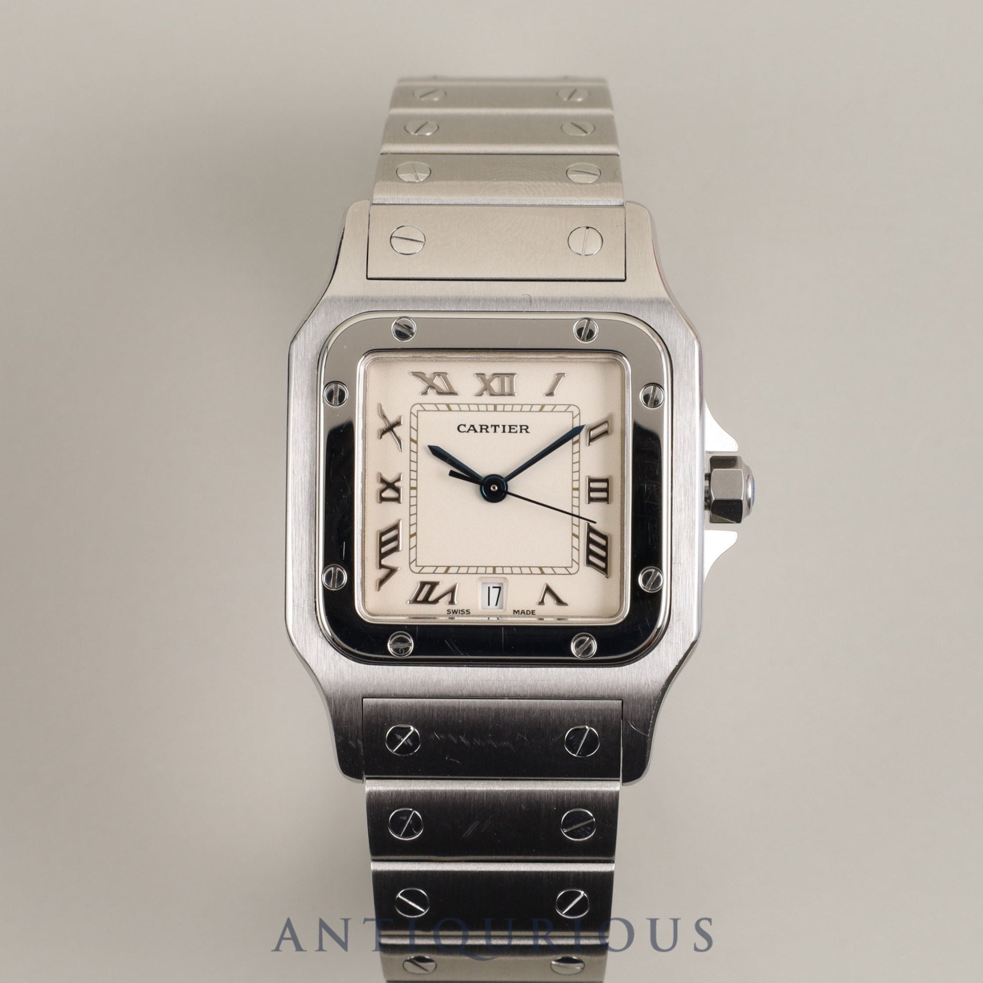 CARTIER SANTOS GALBEE LM W20025D6 / 1564 Quartz Cal.87 SS SS Ivory Dial Overhauled