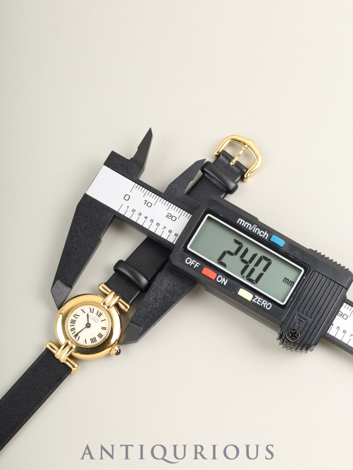 カルティエ マストコリゼ 590002 クォーツ Cal.90 SV925 革 純正ピンバックル（GP） アイボリーローマン文字盤 オーバーホール済み