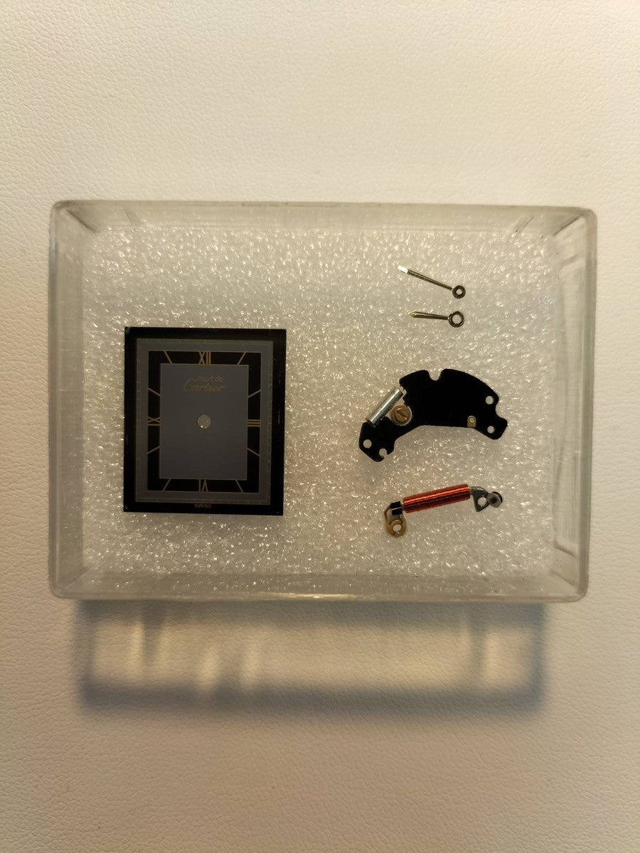 カルティエ マストタンク LM 6 81006 クォーツ Cal.81 SV925 革 純正ピンバックル（GP）グレー飛びローマン文字盤（SWISS表記 ）オーバーホール済み 新品仕上げ済み