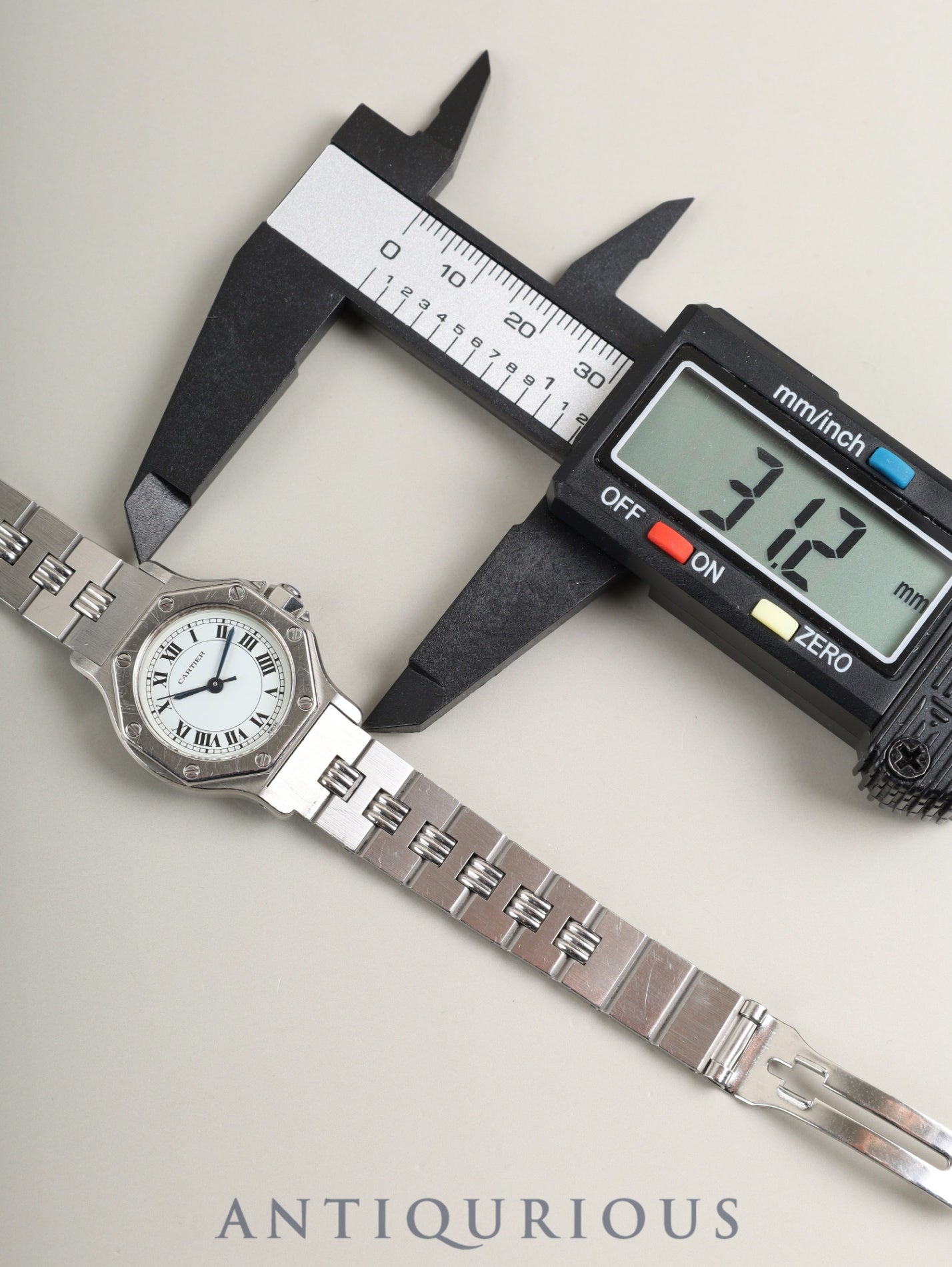 カルティエ サントス オクタゴン SM 0906 自動巻き Cal.2671 SS SS（ゴドロン）ホワイトローマン文字盤 オーバーホール済み