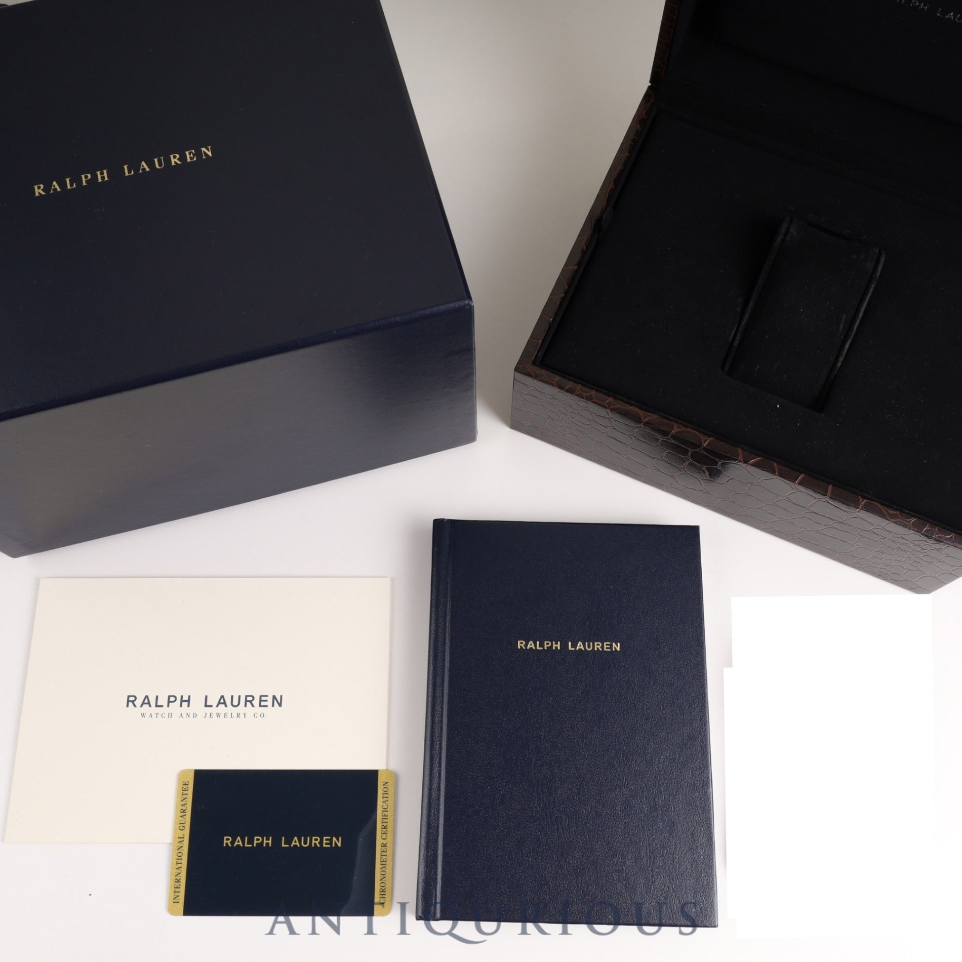 Ralph Lauren Safari Chronometer R0250900 Automatic SS Leather Genuine Buckle (SS) Black Dial Box Booklet Warranty (2014) Overhauled