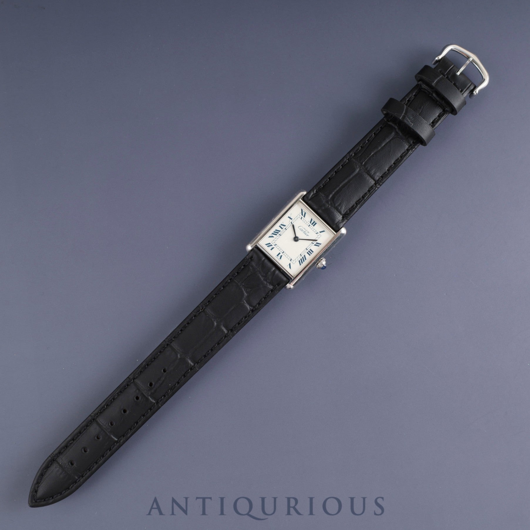 Cartier Must Tank LM W1001443 / 690006 Quartz Cal.90 SV925 Leather Genuine buckle (SS) White Roman dial Box Booklet Warranty (1994) Overhauled