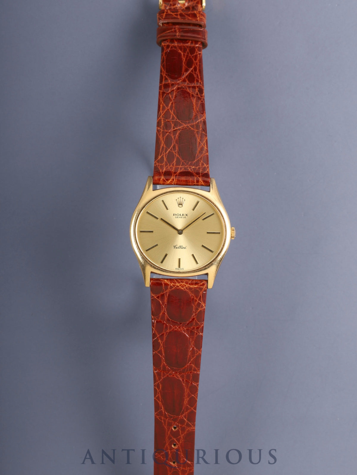Rolex Cellini 3806 Manual Winding Cal.1601 Leather 750YG Original Pin Buckle (GP) Champagne Dial 42xxxx (1975) Box and Papers Overhauled