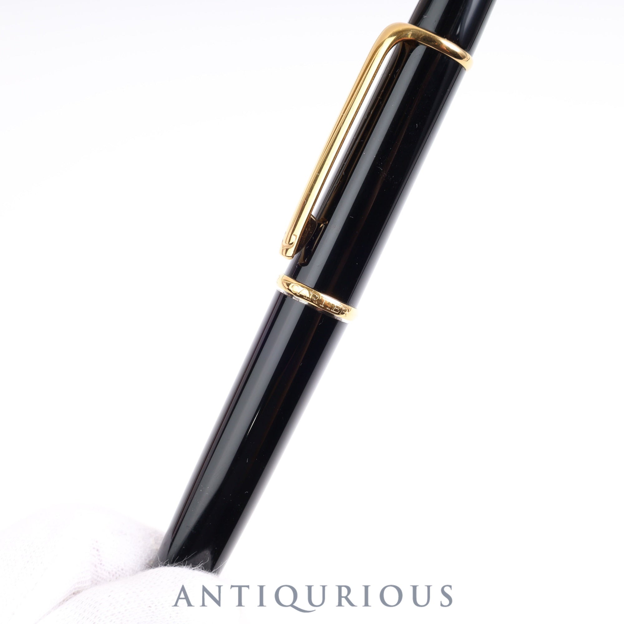 Cartier Diabolo Ballpoint Pen Twist Type Black x Gold GP Twist Type Box Warranty Card (2004)