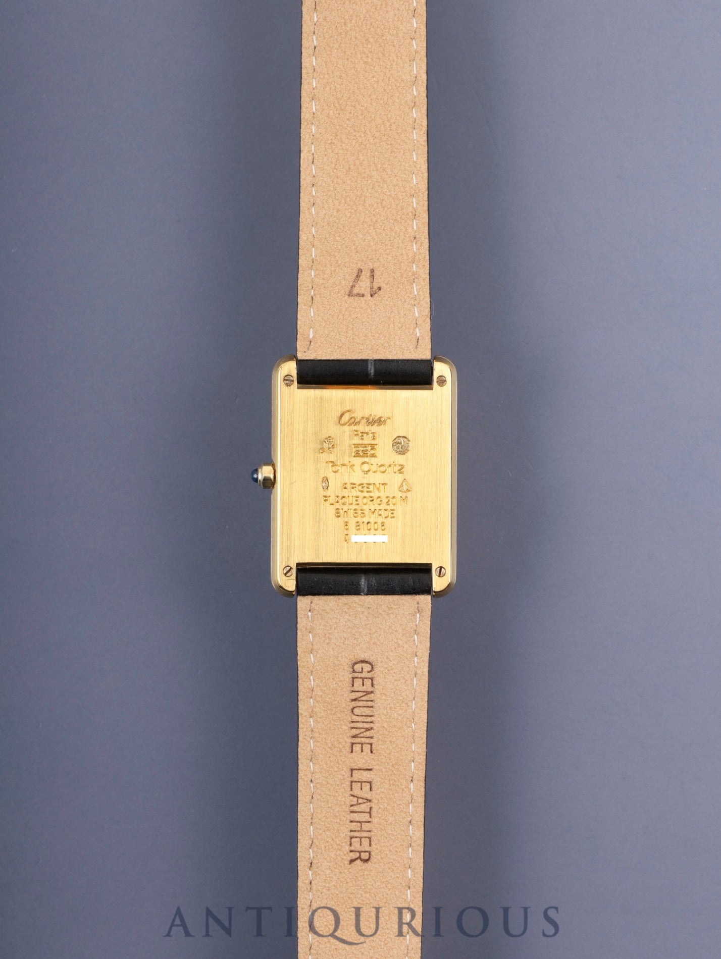 カルティエ マストタンク LM 6 81006 クォーツ Cal.81 SV925 革 純正Dバックル（GP）アイボリーローマン文字盤 1982年頃～1995年頃 オーバーホール済み