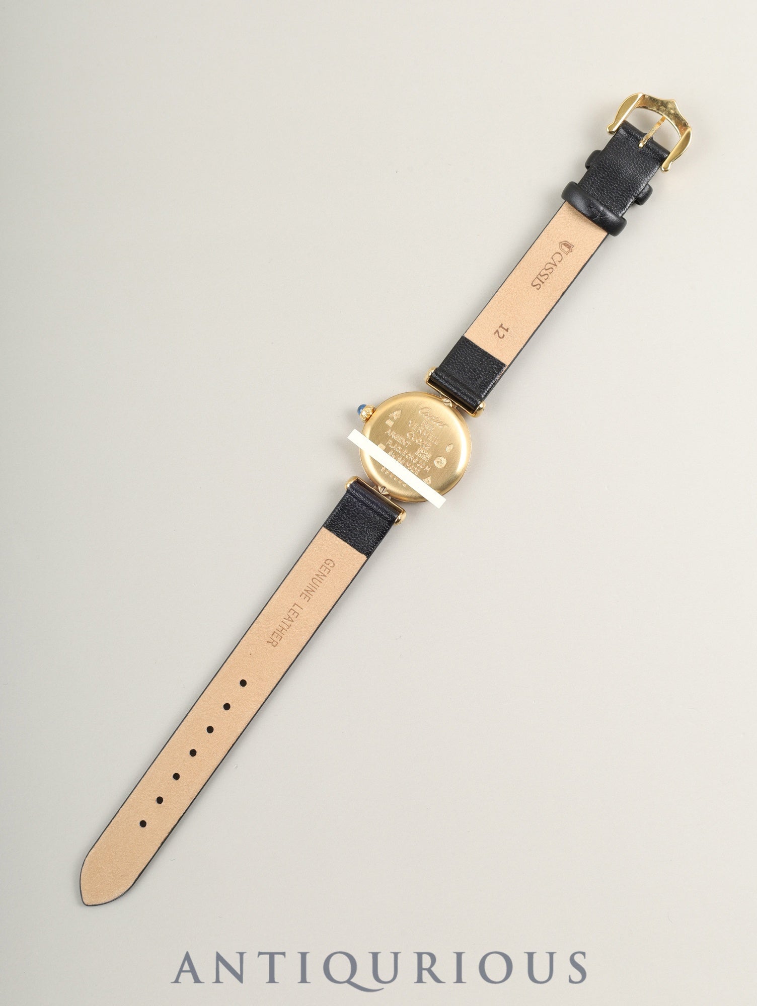 カルティエ マストコリゼ 590002 クォーツ Cal.90 SV925 革 純正ピンバックル（GP） アイボリーローマン文字盤 オーバーホール済み