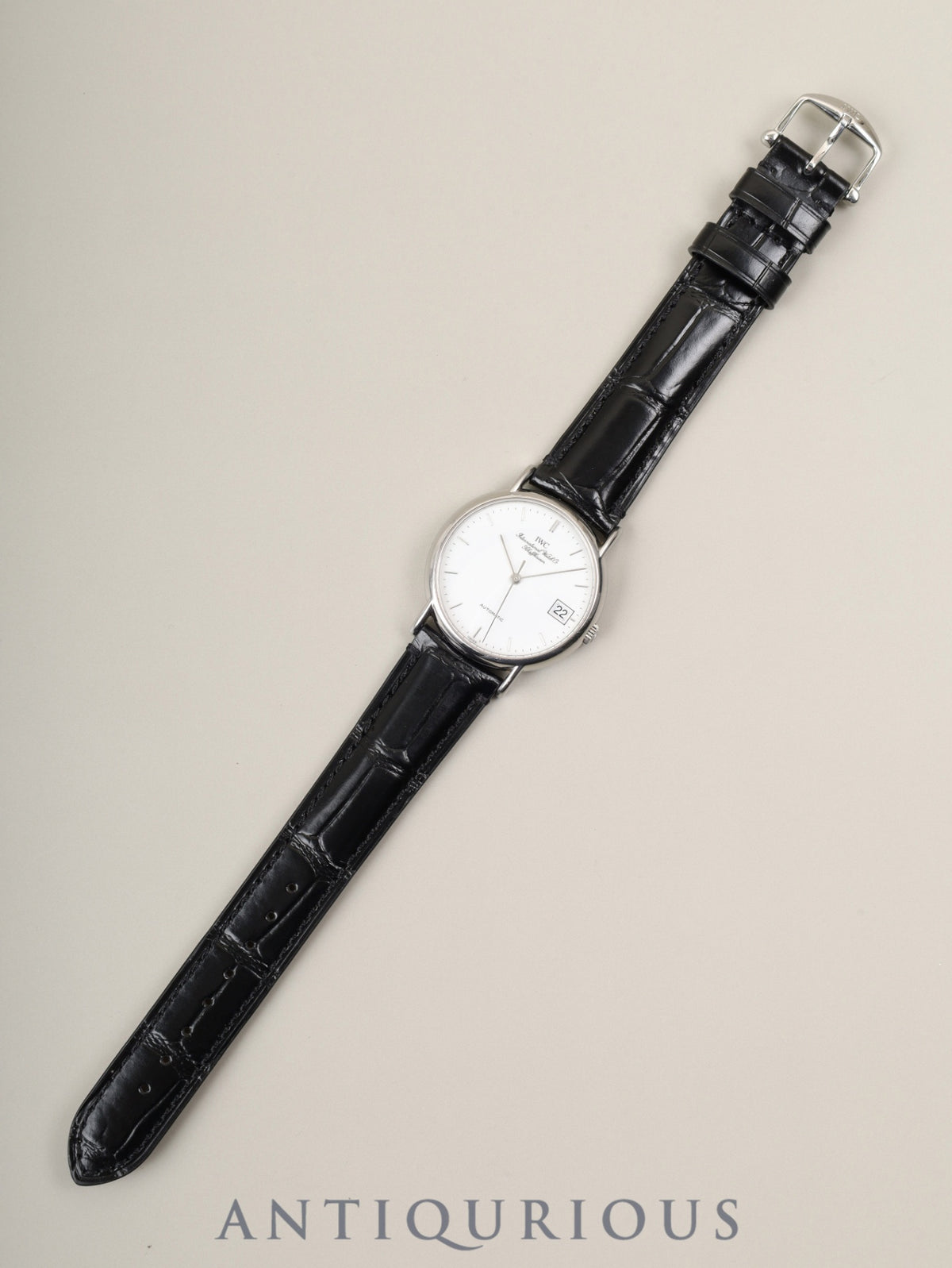 IWC ポートフィノ IW351324 自動巻き SS 革 純正ピンバックル（SS）ホワイト文字盤（SWISS表記）ケース 純正レザーベルト付き オーバーホール済み アイダブリュシー
