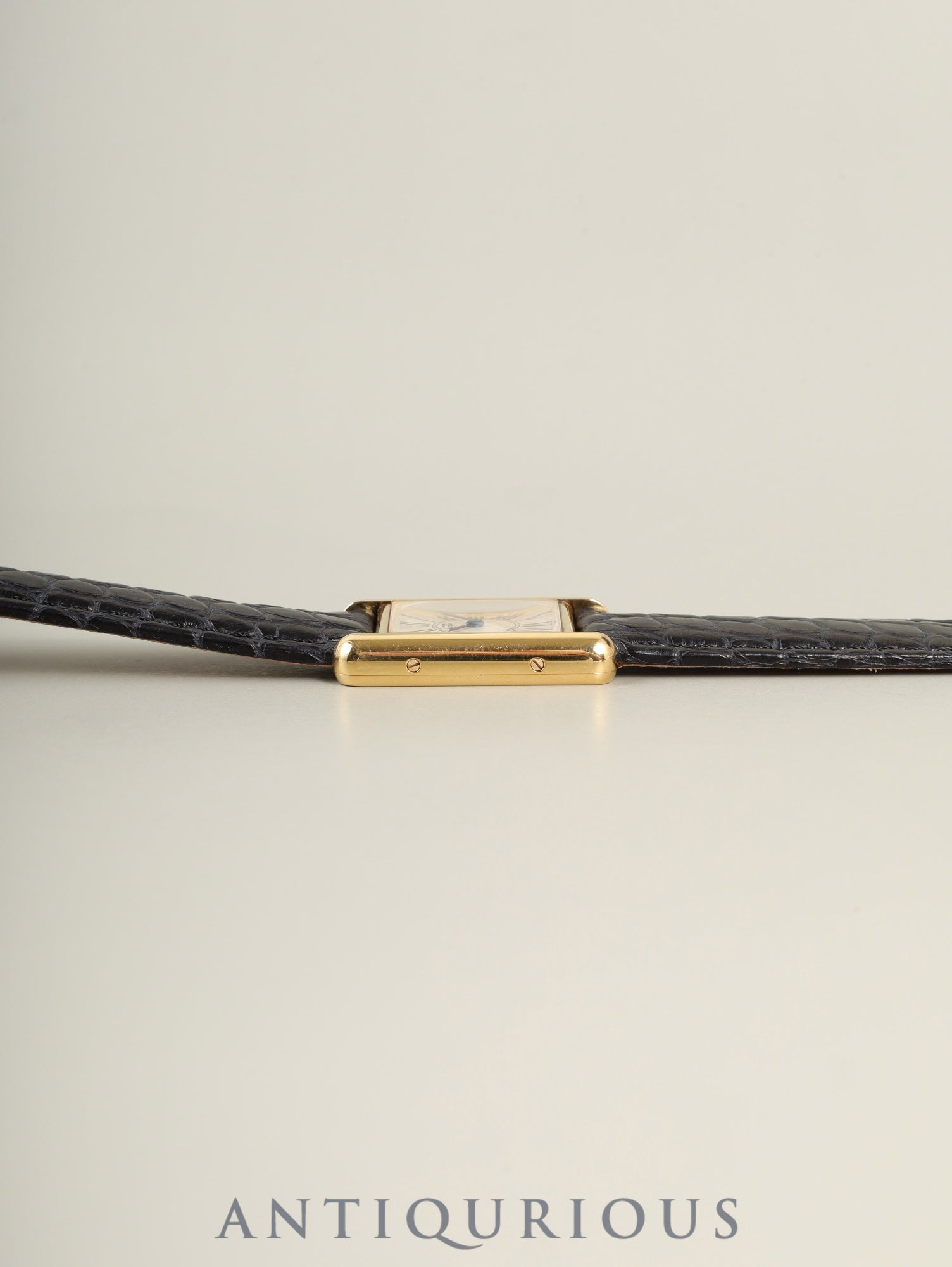 Cartier Must Tank SM W1005554 / 5057001 Quartz Cal.057 SV925 Leather Genuine Deployant Buckle (GP) Opaline Dial (SWISS marking) Overhauled