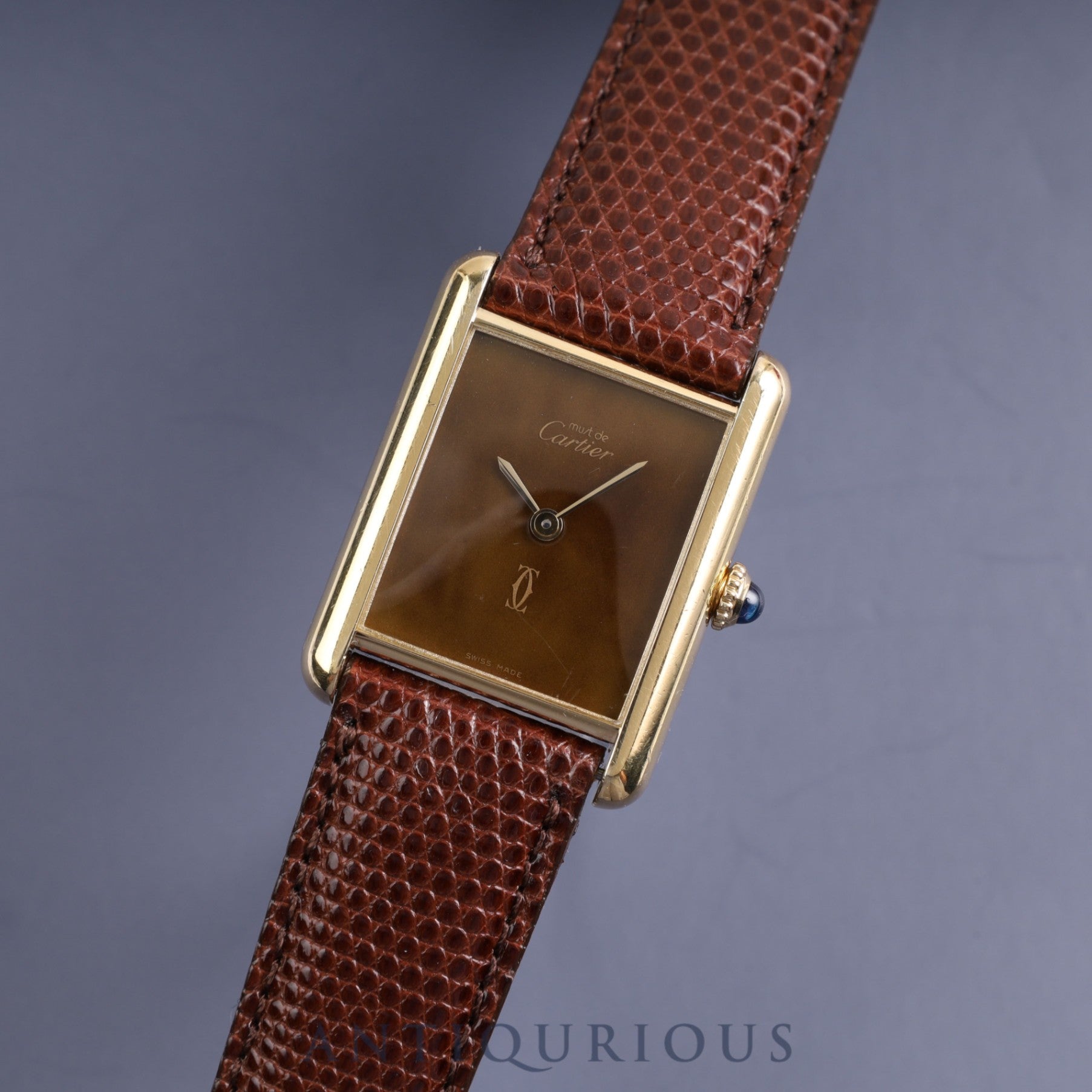 Cartier Must Tank LM Manual winding Genuine buckle Mahogany dial Box Cartier boutique complete service