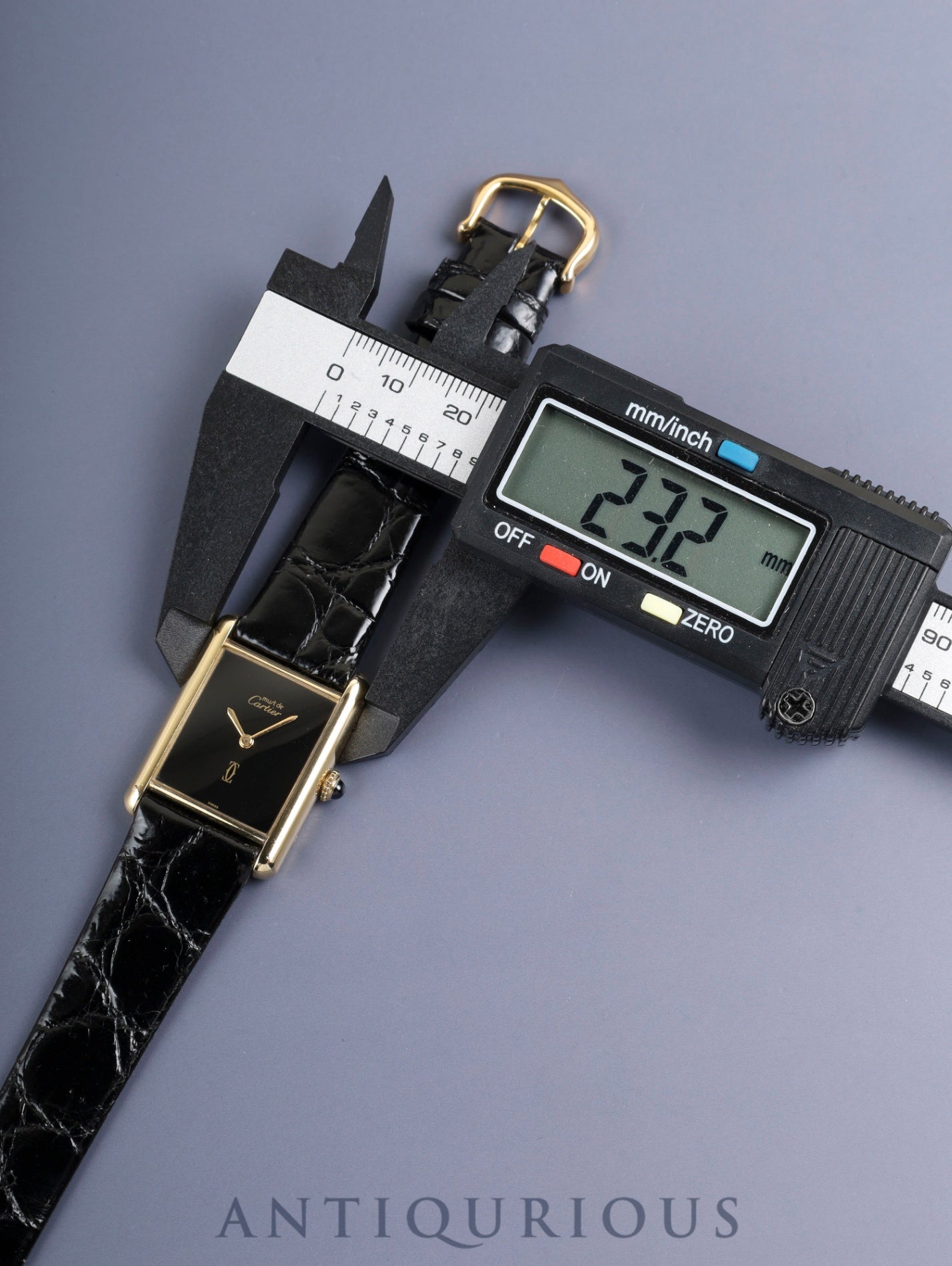 カルティエ マストタンク LM 6 手巻き Cal.78-1 SV925 革 純正ピンバックル（GP）オニキス文字盤（SWISS表記 ）オーバーホール済み