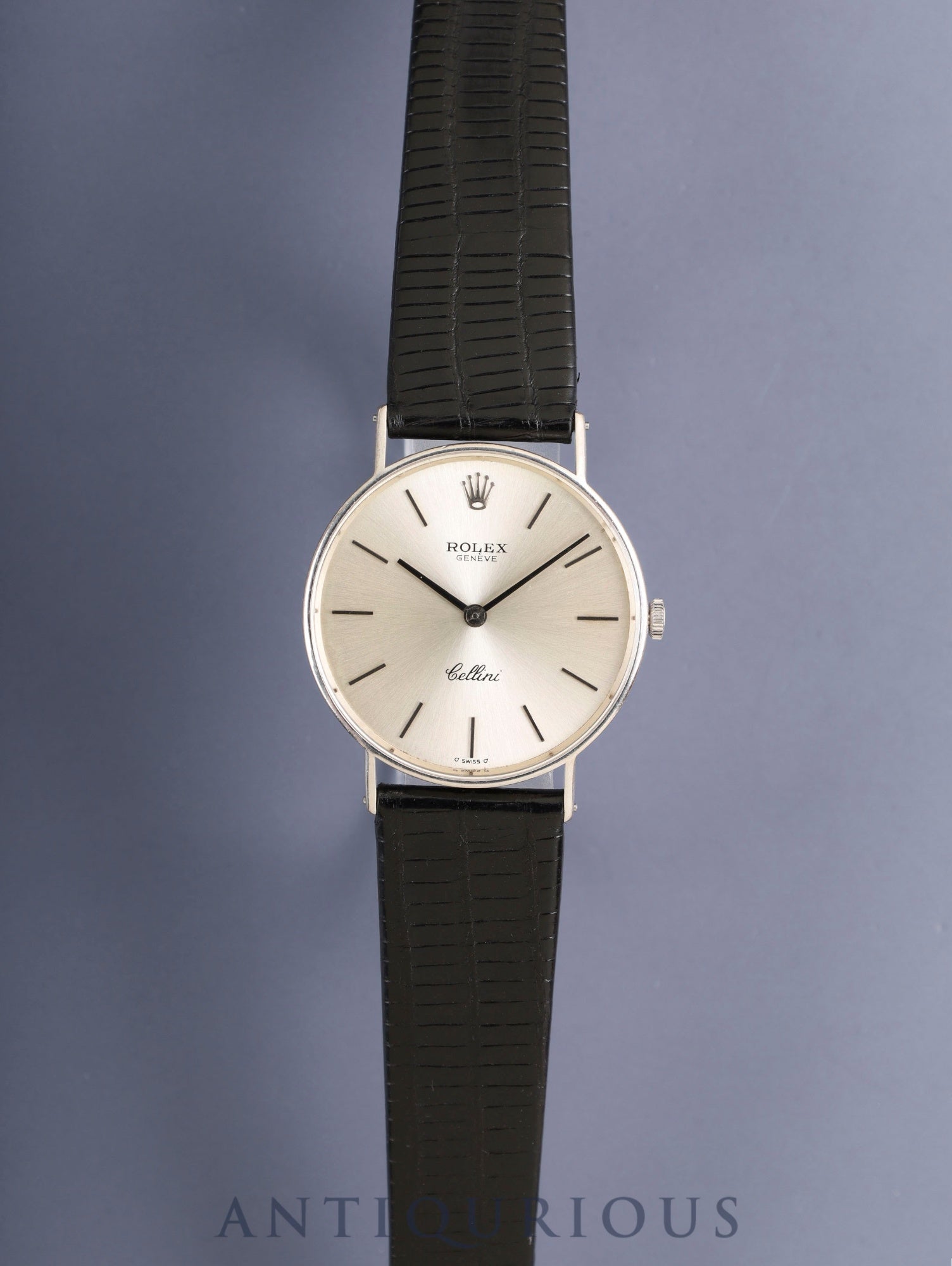 Rolex Cellini 3833 Manual Winding Cal. 1600 750WG Leather Strap Original Pin Buckle (SS) Silver Dial (SWISS / σ markings) Unknown Serial Number Overhauled