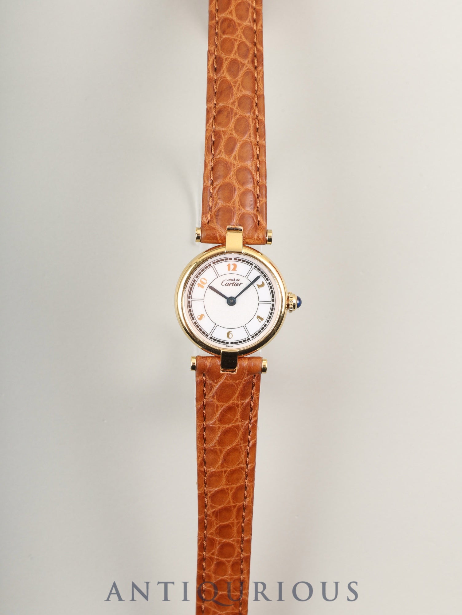 カルティエ マスト ヴァンドーム VLC SM W1009854 / 1851 クォーツ Cal.90 SV925 革 純正Dバックル（GP）アラビア文字盤 箱 オーバーホール済み