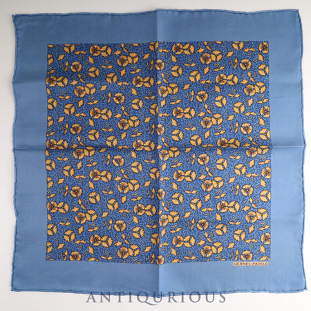 Hermes scarf Carre 45 all-over pattern blue 100% SILK