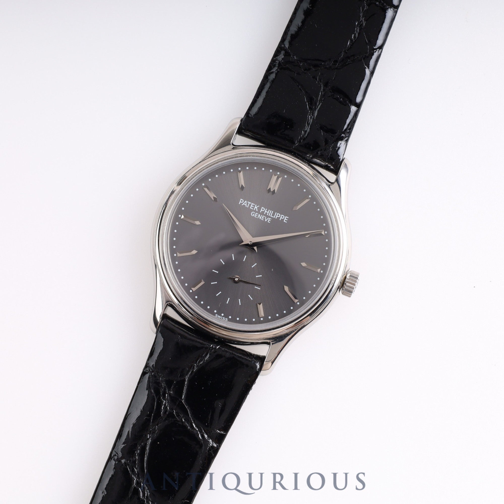 PATEK・PHILIPPE パテック・フィリップ CALATRAVA カラトラバ 3923A 手巻き Cal.215 SS 革 グレー文字盤 1987年