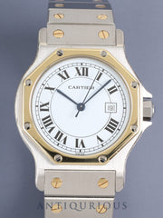 Cartier Santos Octagon LM 81037288/2966 Automatic SS/YG, White Roman Dial (SWISS marking), complete service performed at a Cartier boutique.