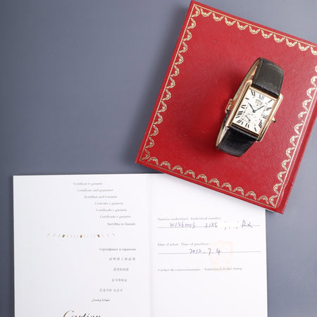 Cartier Tank Louis Cartier XL Manual Date W1560003/ 3185 Manual winding Cal.9753MC 750PG Original leather strap Original deployant buckle (750PG) Guilloché silver Roman dial (SWISS MADE) Warranty (2012) Overhauled