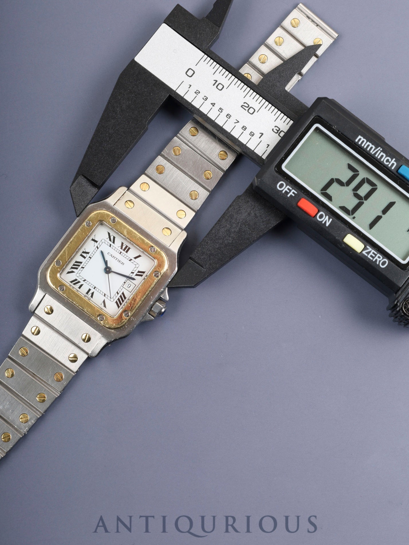 カルティエ サントス カレ LM 81036288 / 2961 自動巻き Cal.077（ETA2671）SS/YG SS/YG ホワイトローマン文字盤 オーバーホール済み