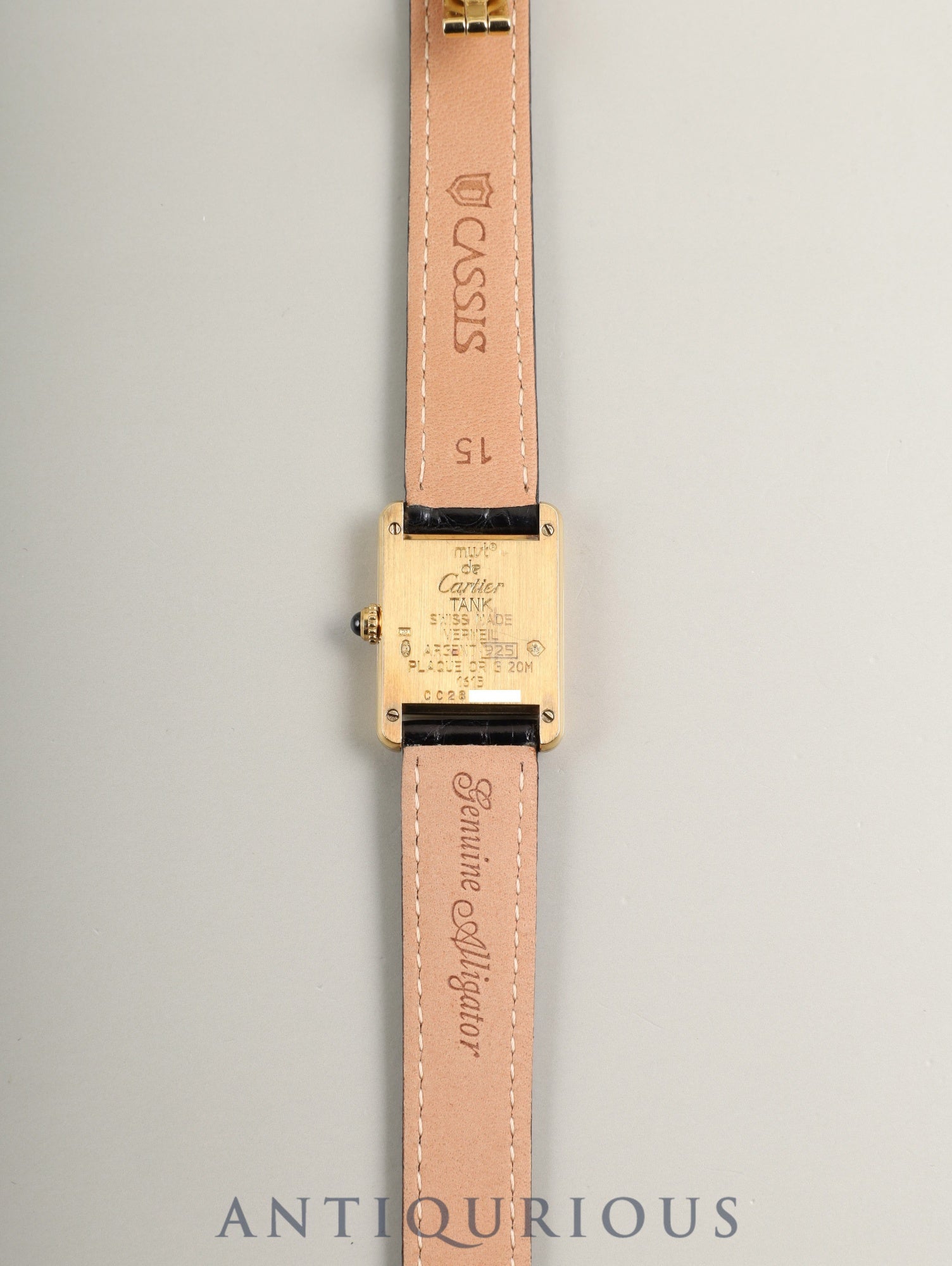 カルティエ マストタンク SM W1009654 / 1613 クォーツ Cal.057 SV925 革 純正Dバックル（GP） 飛びローマンCC文字盤（SWISS表記）オーバーホール済み