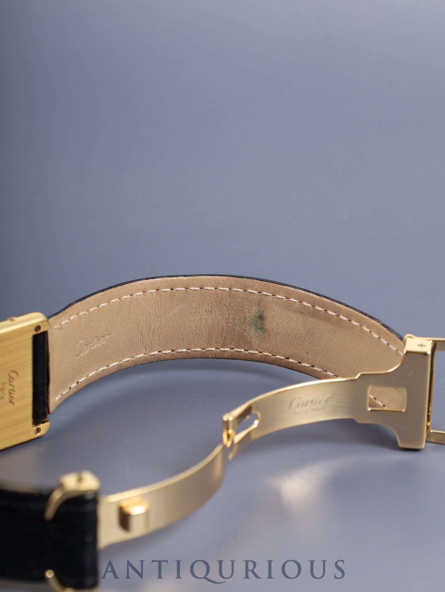 Cartier Must Tank LM 590005 Quartz Cal.90 SV925 Leather Original GP Deployment Buckle Center Gray Roman Dial (SWISS Dial) Overhauled, Polished